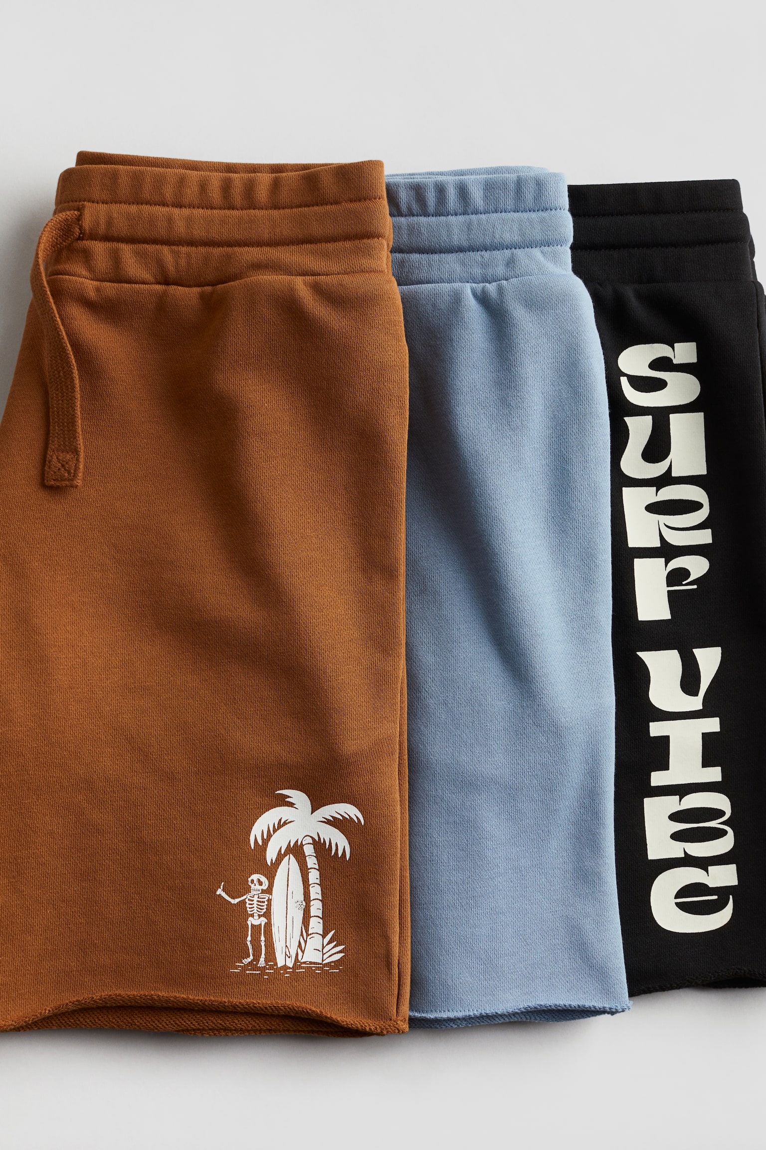 3-pack Sweat Shorts - Brown/Surfboard/Grey/Subreal/Blue/Beverly Hills - 2