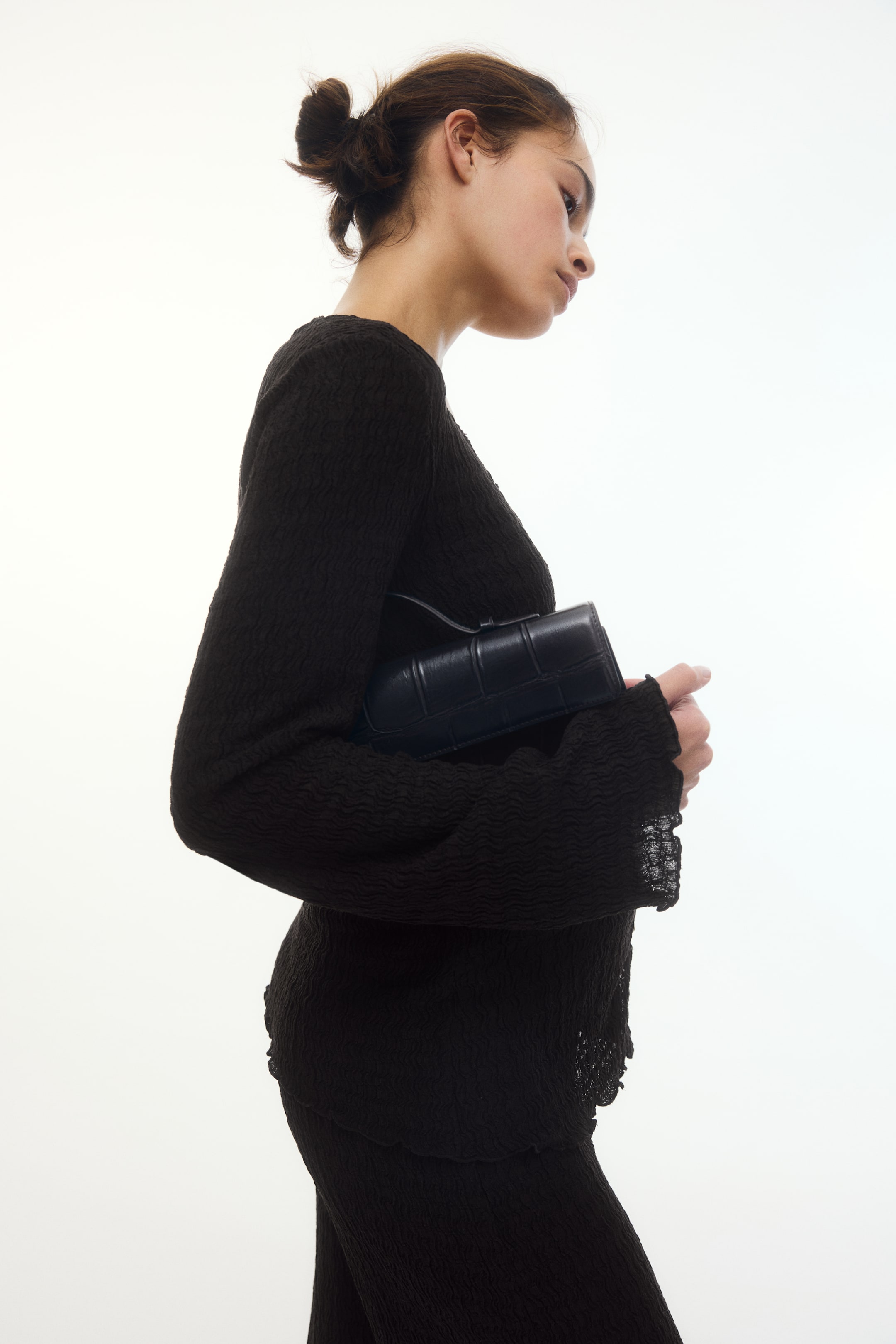 Se større billede: MAMA 2-delt sæt i jersey med struktur - Mørkebrun - DAME | H&M DK 2