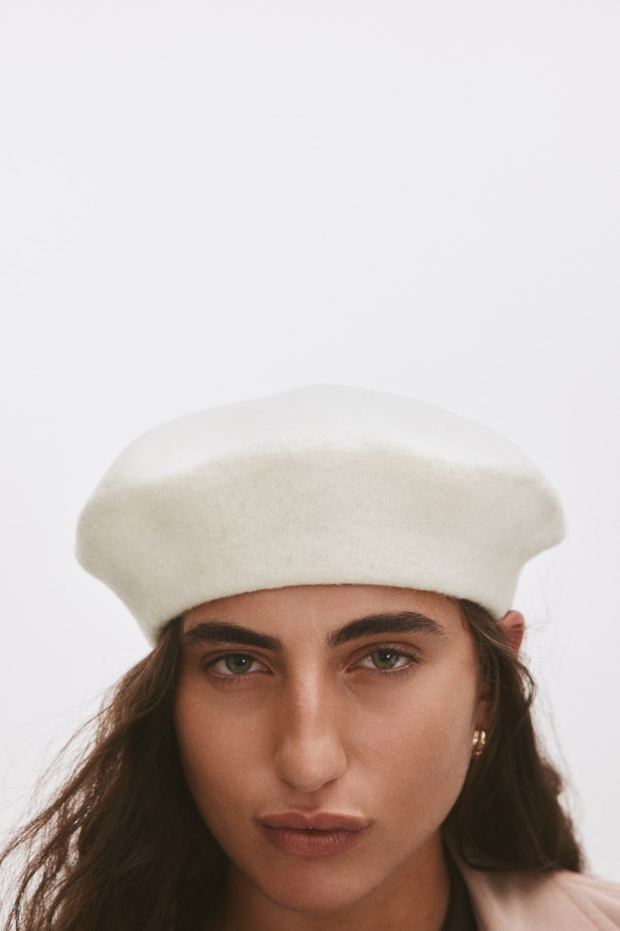 Wool Berets Beret Hat H&m Wool Beret Cream Ladies H&M PH