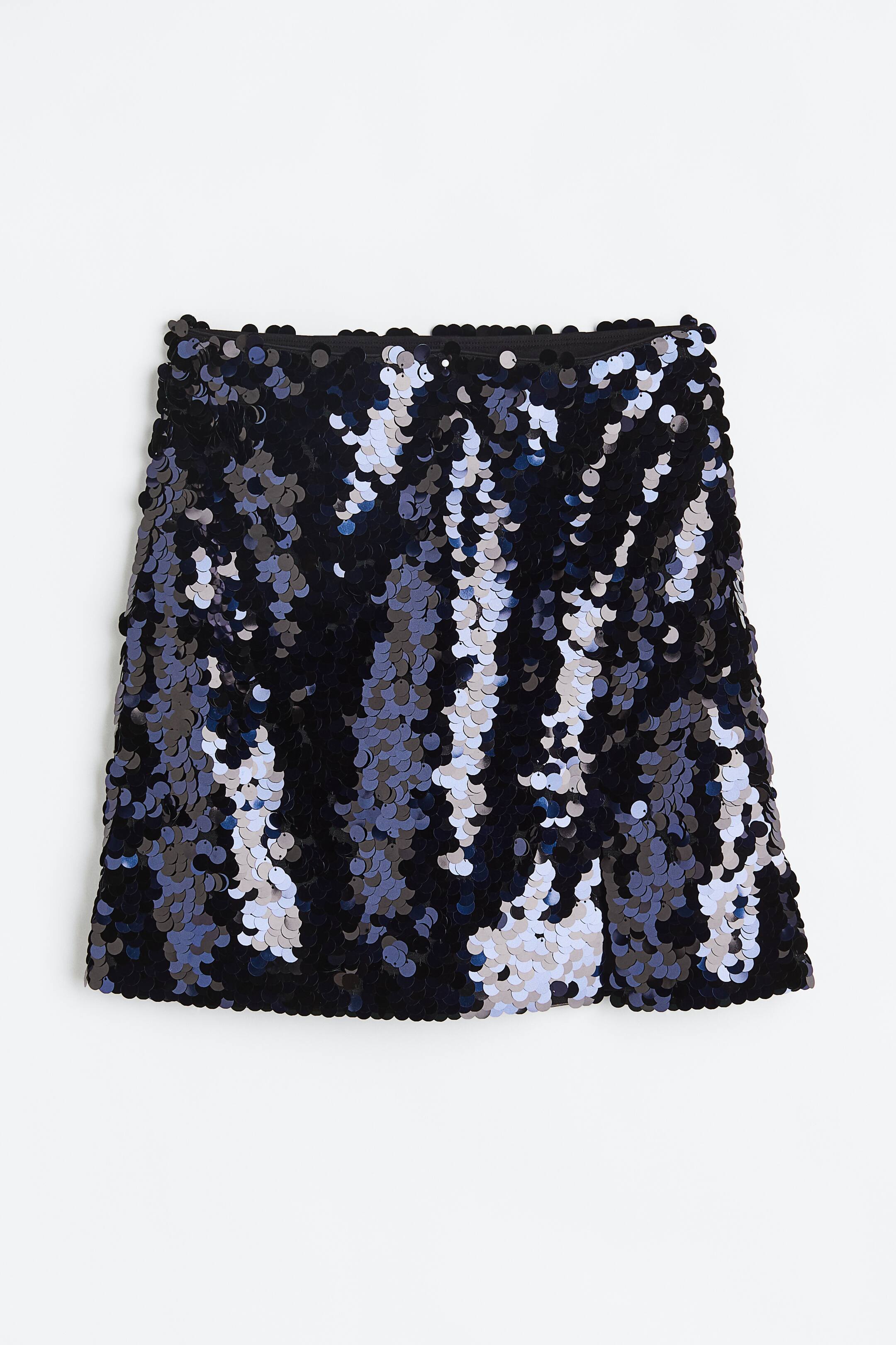 View larger image: Sequined mini skirt - Dark blue - Ladies | H&M GB 1