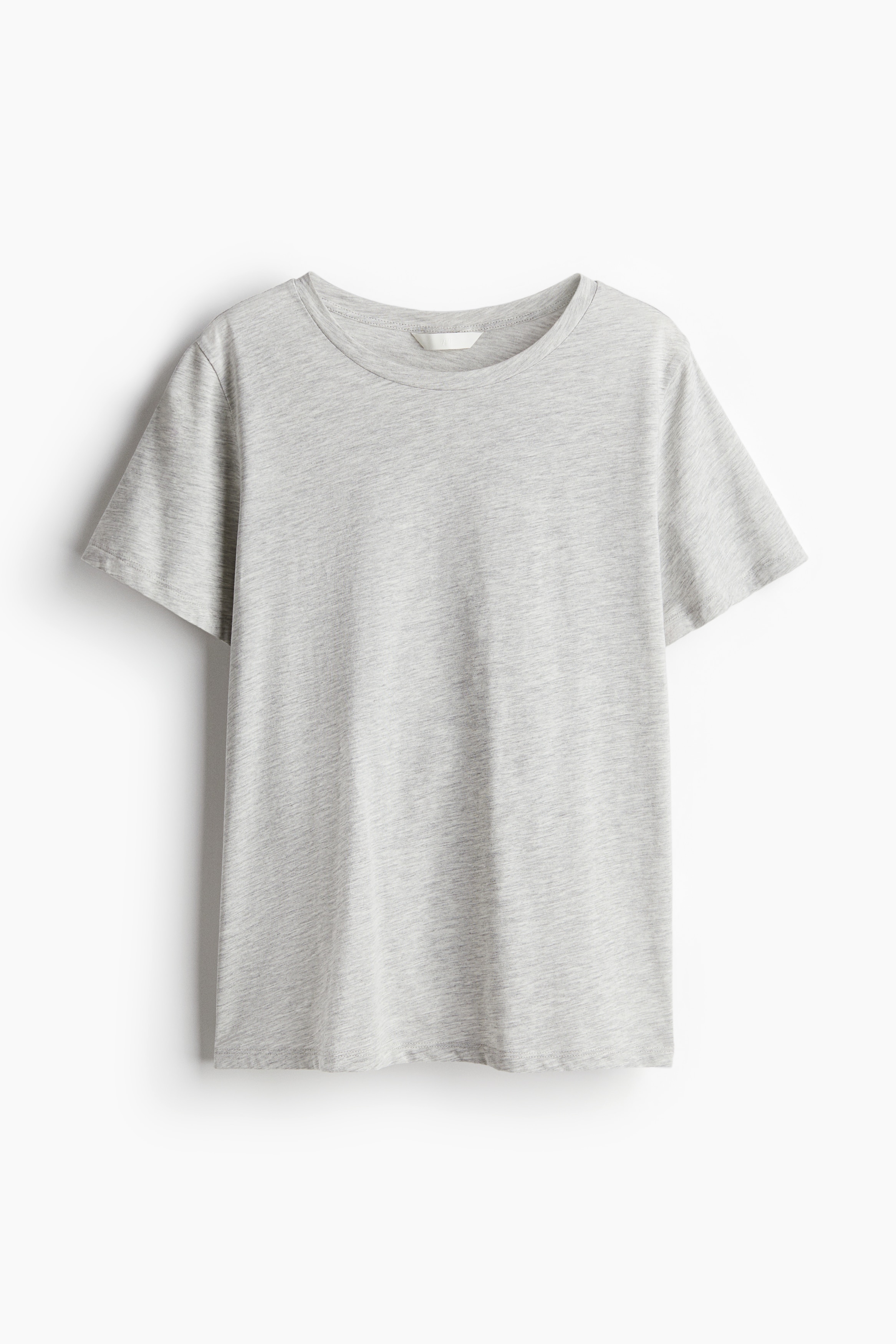 Cotton Tee - Light grey marle/Greige/White/Black/White/Stripe/Light dusty blue
