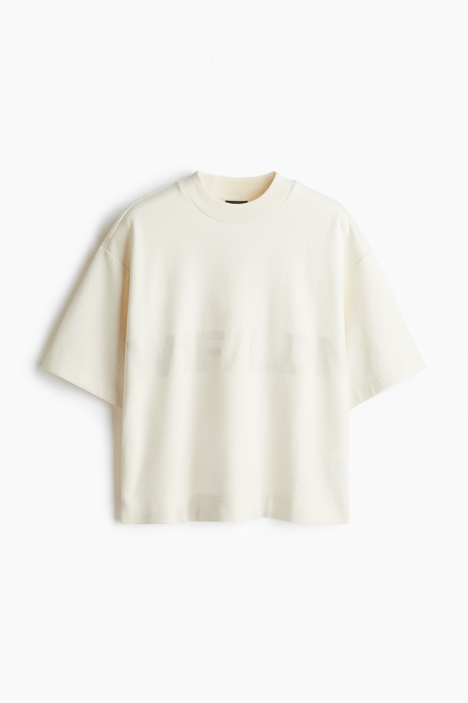 Loose Fit Printed Scuba T-shirt - Cream/W1F LDN/Black/W1F LDN - 1