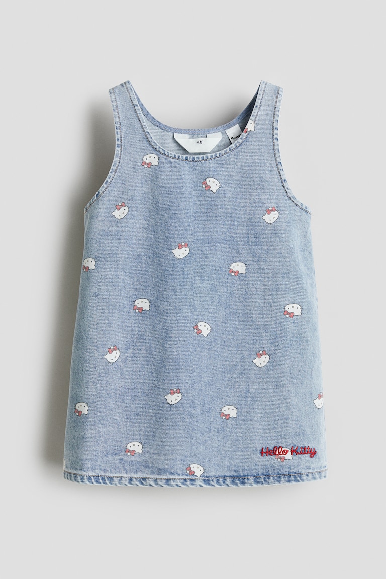 hello kitty denim dress Hello Kitty Little Girls Blue Denim Casual Dress Size 4
