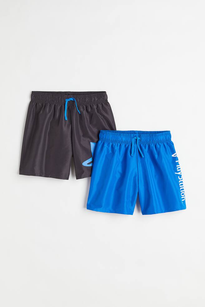 2-pack printed swim shorts - Black/PlayStation - 1