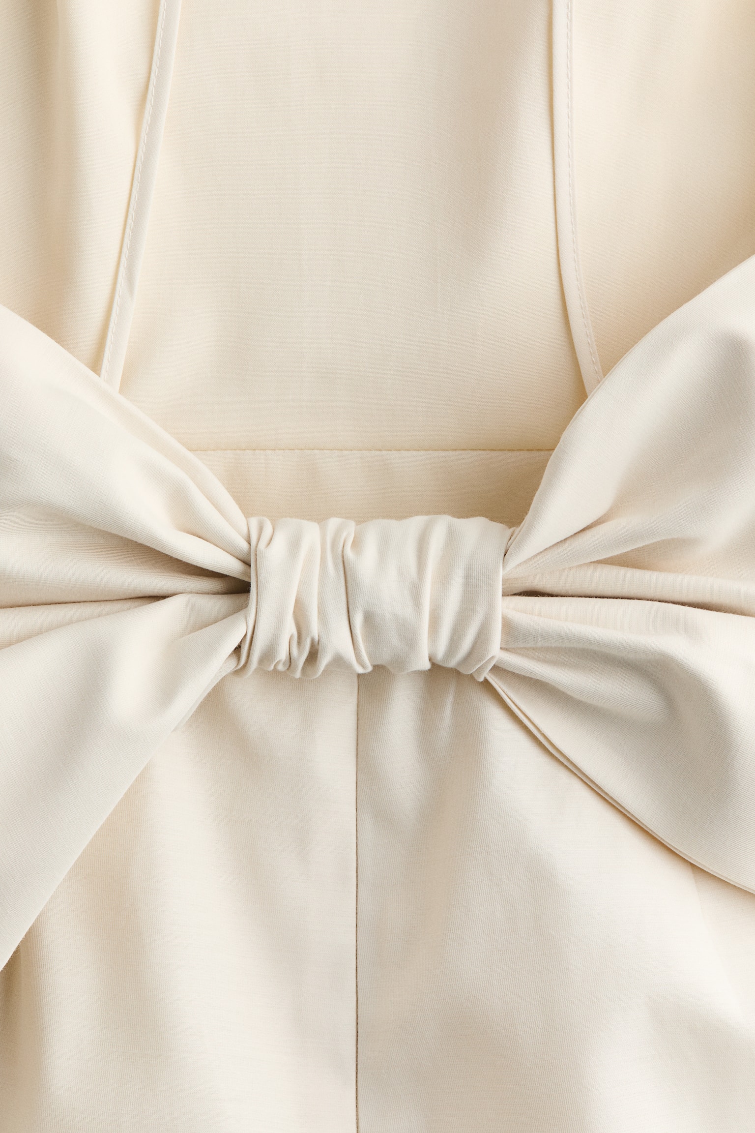 Kleid mit tiefem Rückenausschnitt und Schleife-Cremefarben - 3