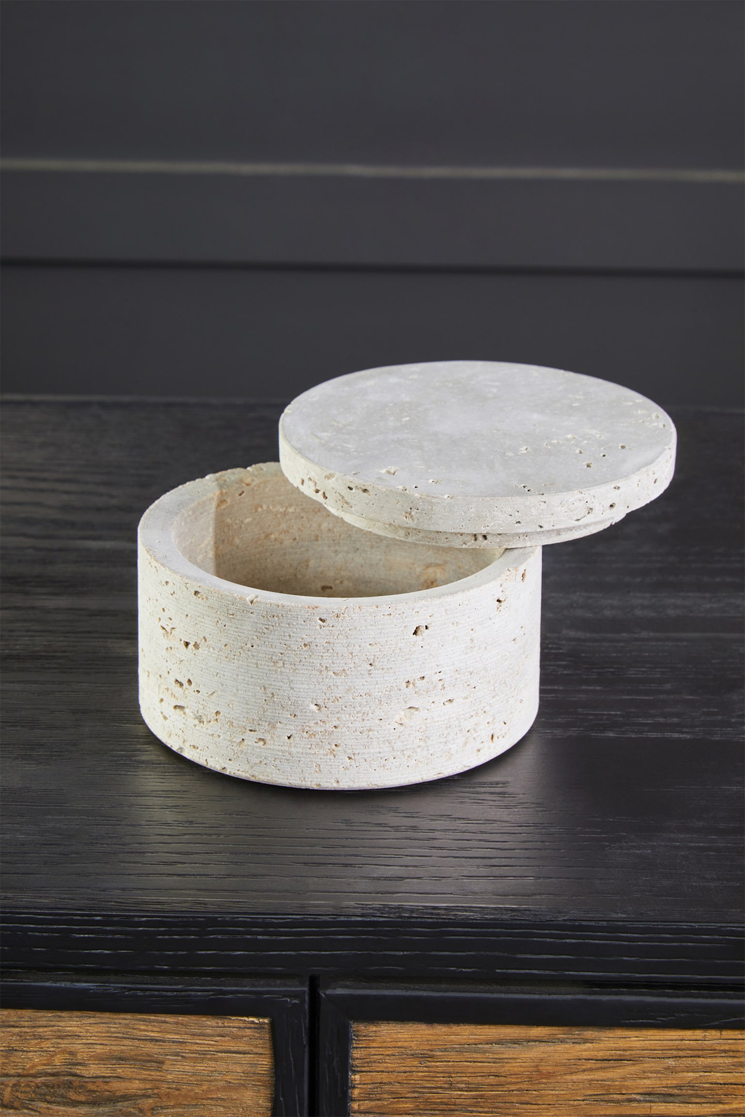 Tibor Travertine Round Trinket Box - Natural - 5