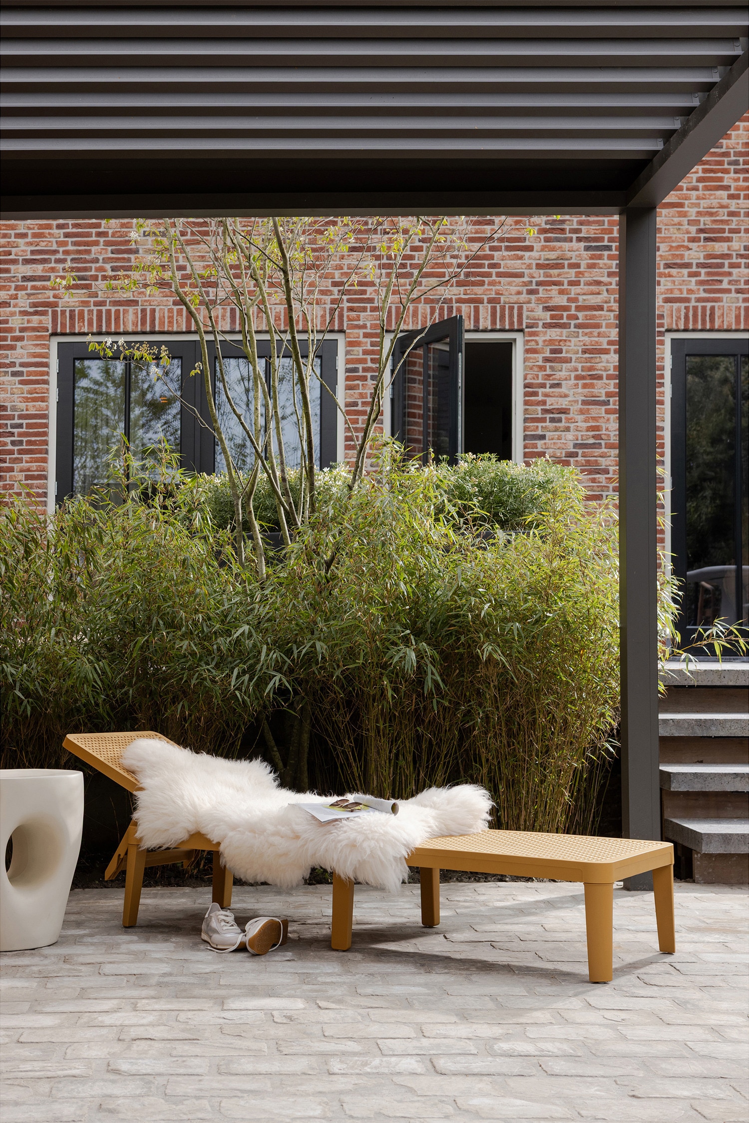 Jinte Gartenliege - Gelb/Beige