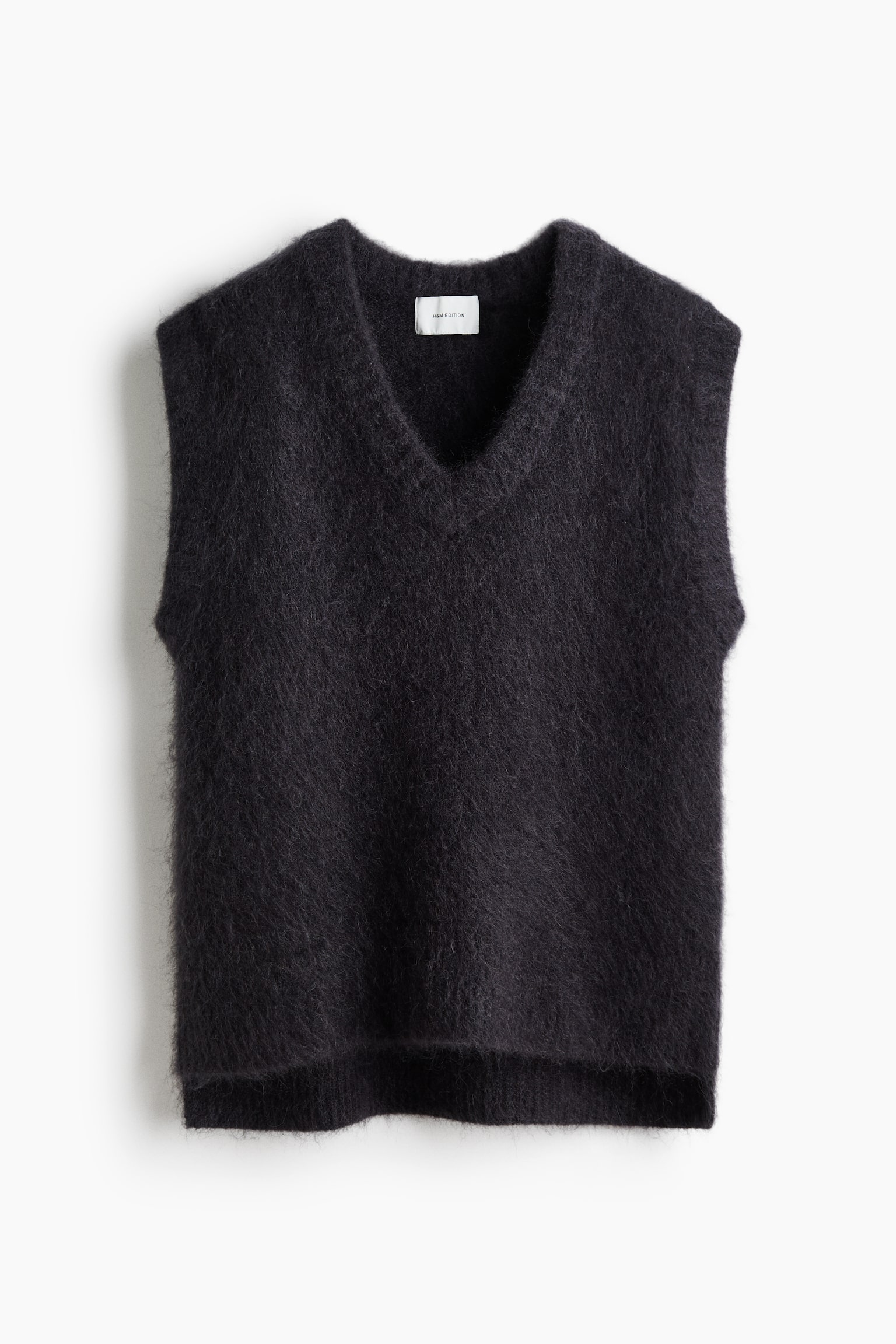 Mohair-blend sweater vest - Dark grey/Cream/Dark brown