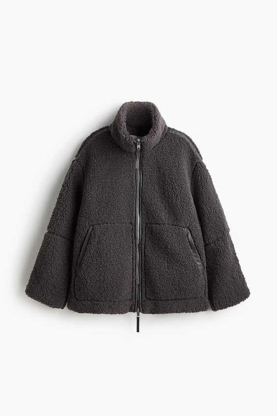 Женские куртки H&M Loose-Fit Teddy Fleece Jacket