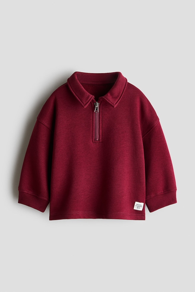 Rugby-Sweatshirt - Dunkelrot/Marineblau - 1