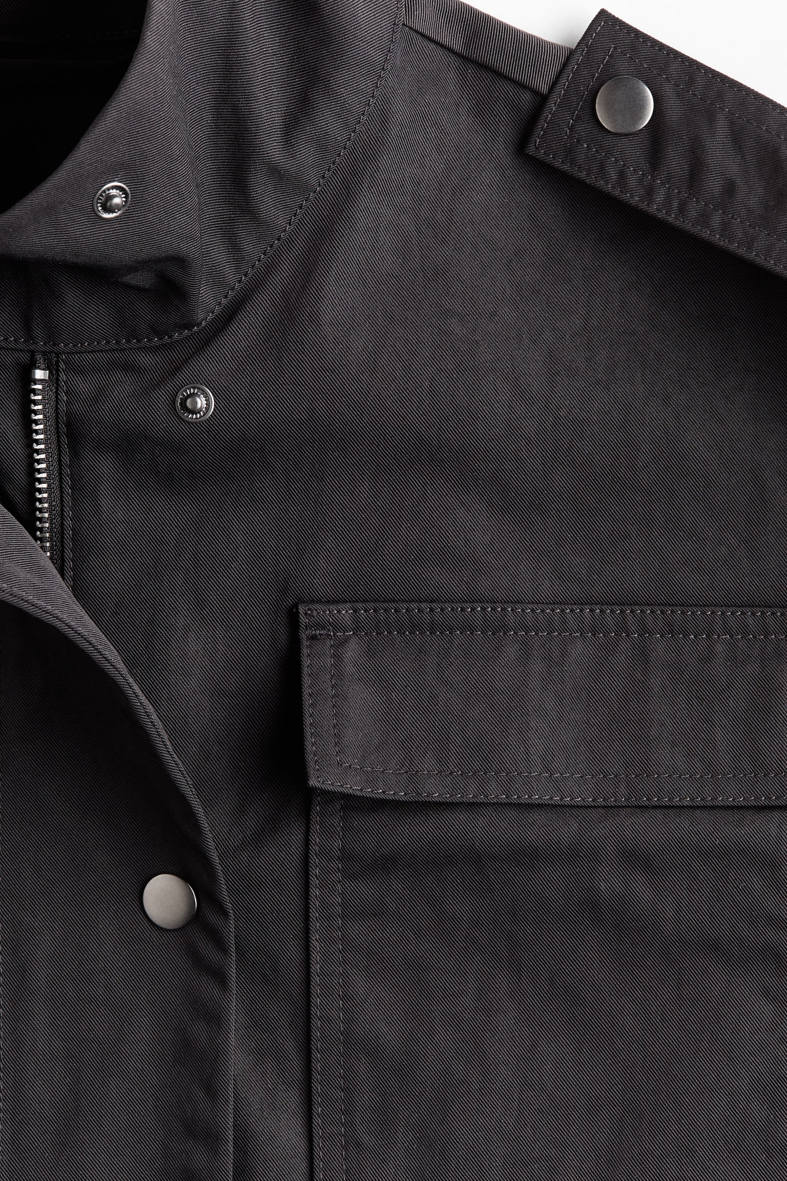 Женская куртка H&M Twill Cargo, цвет: Тёмный серый — фото 8