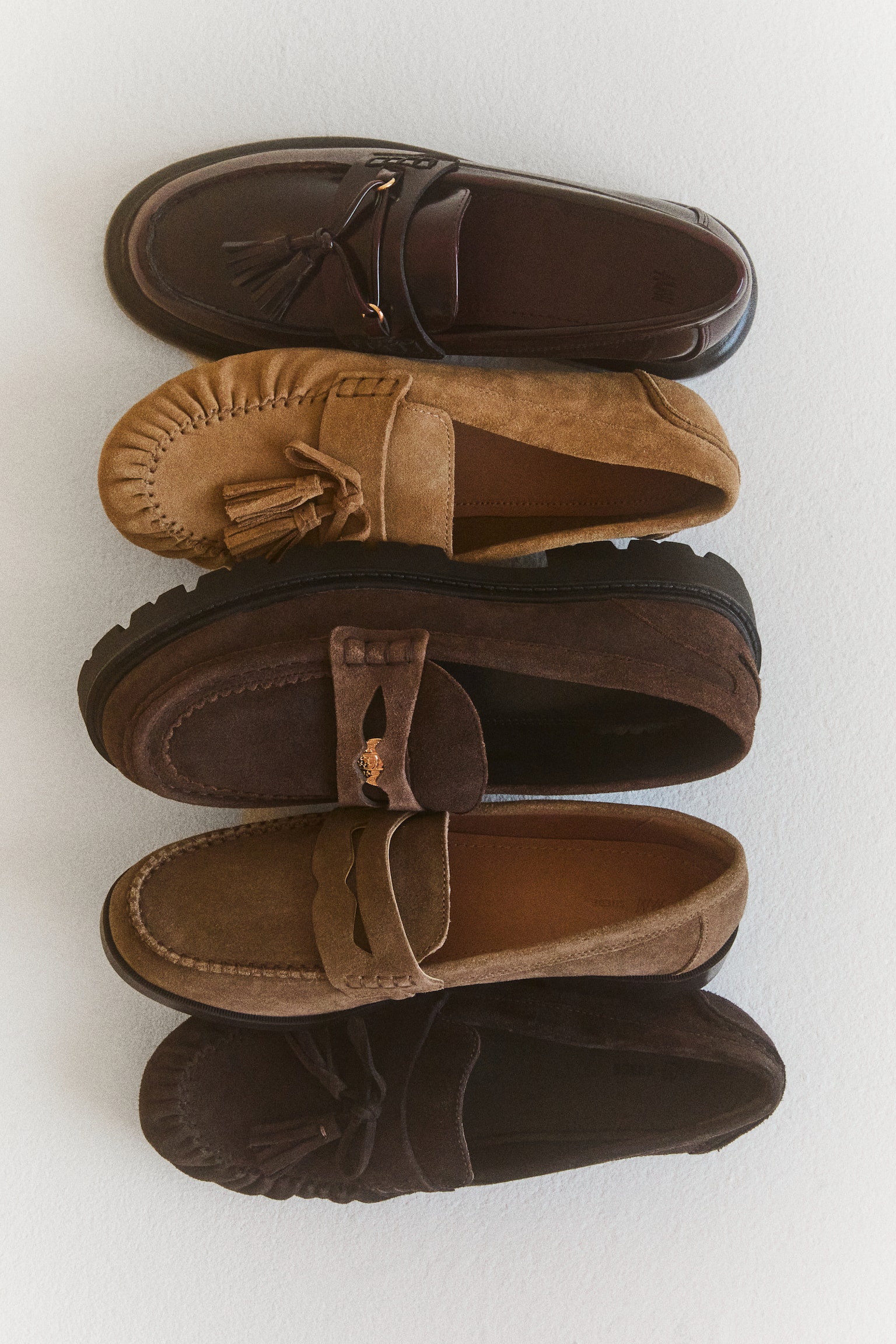 Leather loafers - Dark beige/Black - 1