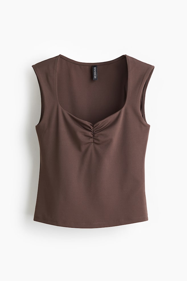 Débardeur froncé - Brun/Blanc/Rose clair/Rouge vif/Noir/Violet prune - 1