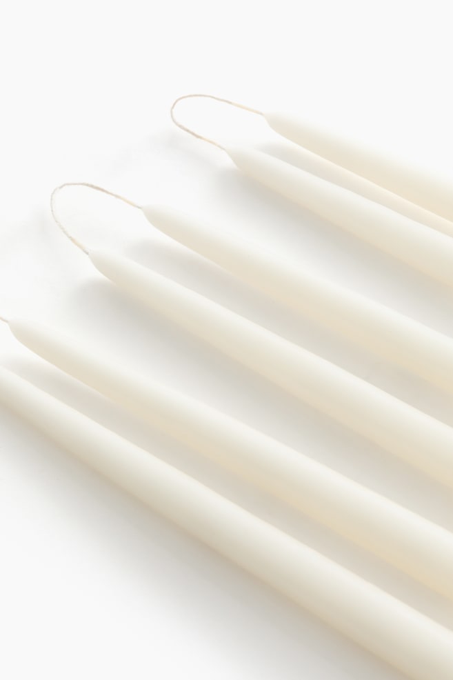6-pack Taper Candles - White/Sage green/Light yellow/Light beige/Dark brown/Red/Light pink - 3