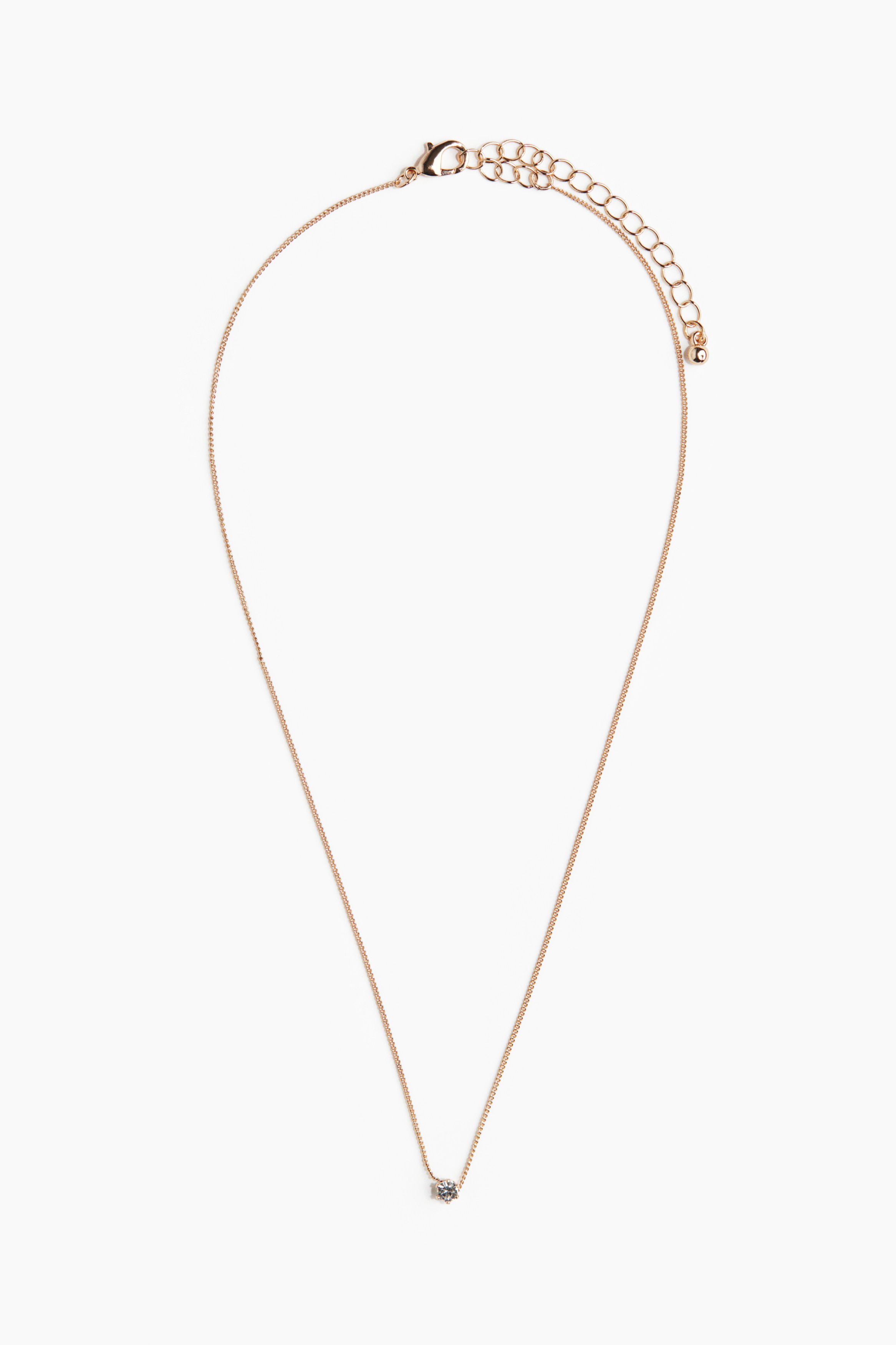 Rhinestone Necklace - Gold colour