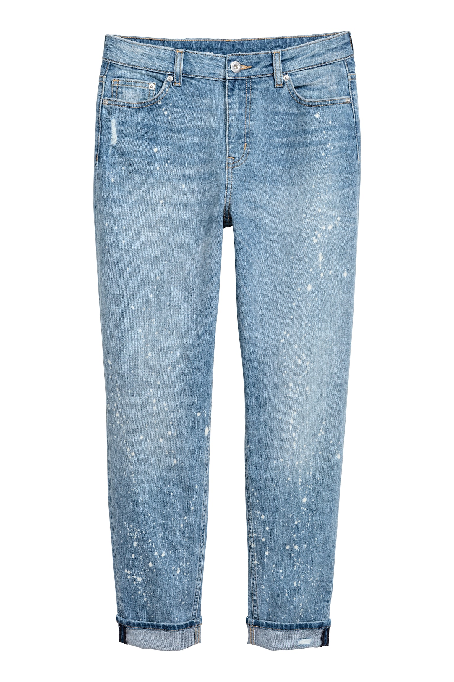 Boyfriend Slim Low Jeans - Denimblå - 1