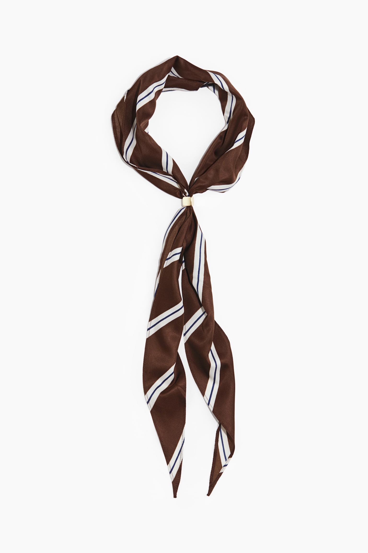 Metal-detail neck scarf - Dark brown/Striped/Dark green/Light beige/Khaki green/Light beige/Leopard print - 2