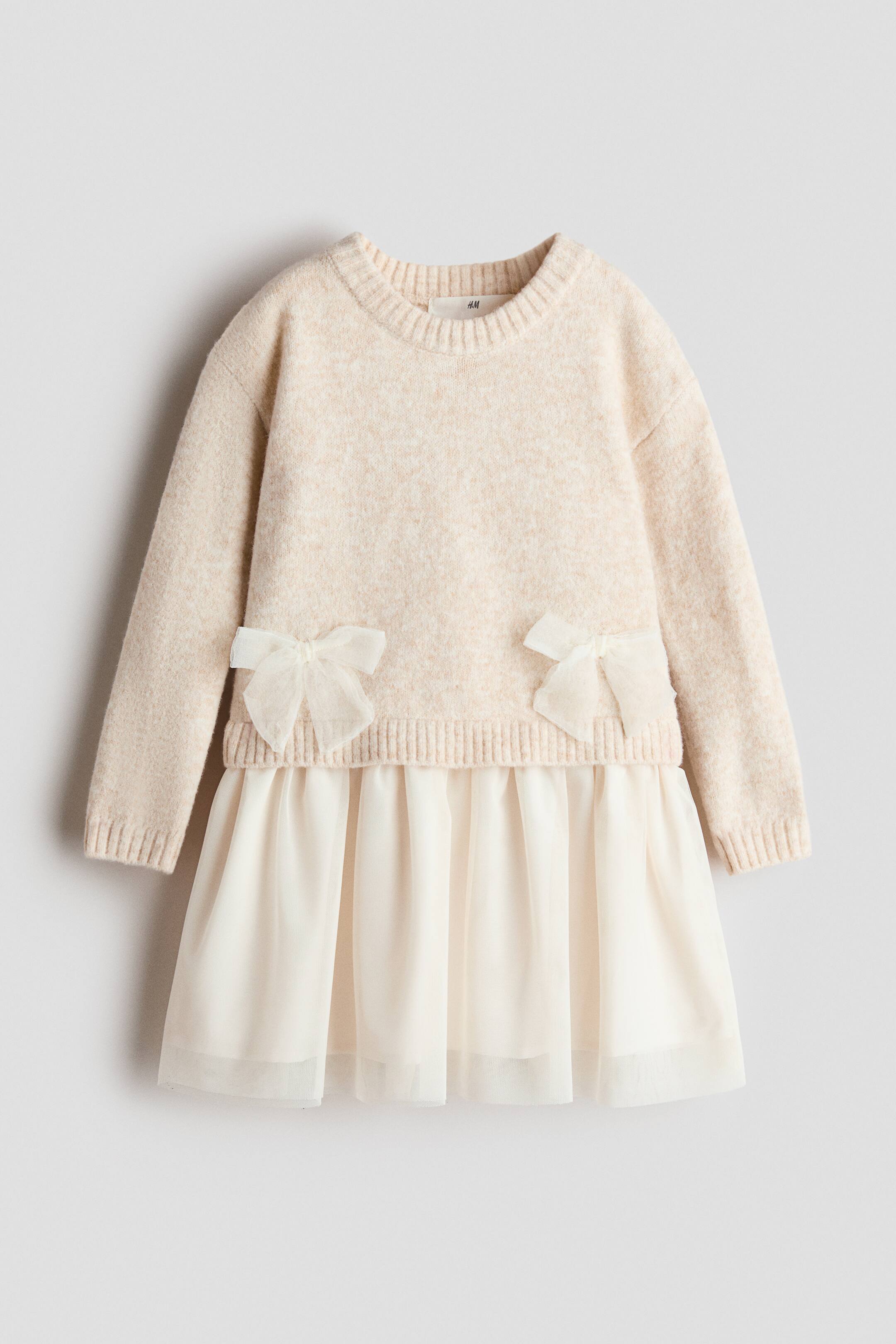 View larger image: Tulle-skirt jumper dress - Light beige marl - Kids | H&M 1