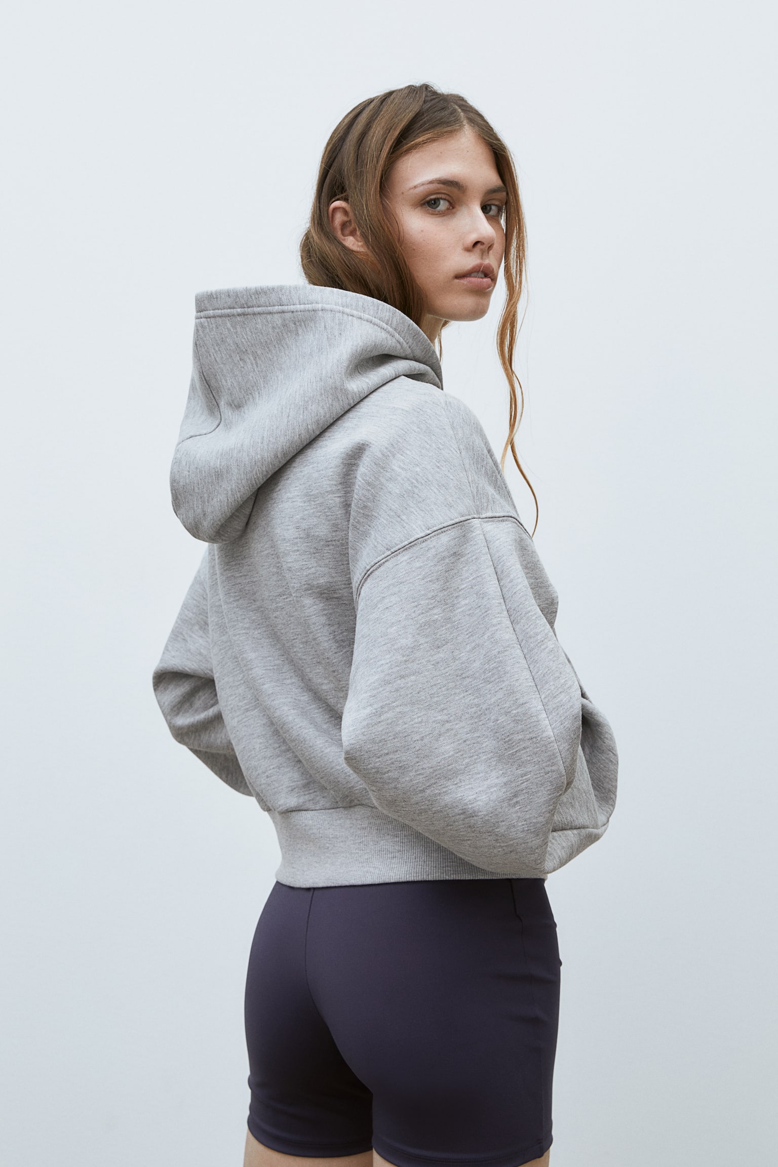 Sports zip-through hoodie - Light grey marl/Light grey marl/White/Dark red/Black - 3