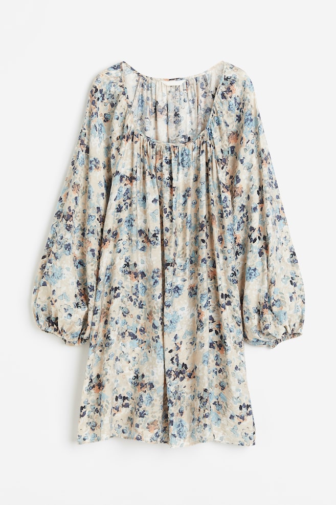 Oversized Kleid - Hellbeige/Gemustert - 1