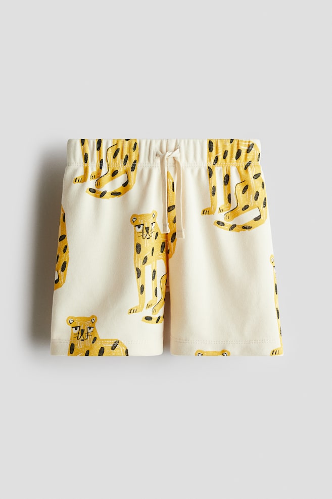 Printed sweatshorts - Cream/Cheetahs/Bright blue/Football/Navy blue/92/Dark green/Venice/Light turquoise/Palm trees/Beige/Light blue/Dinosaurs/Dark blue/Patterned - 1