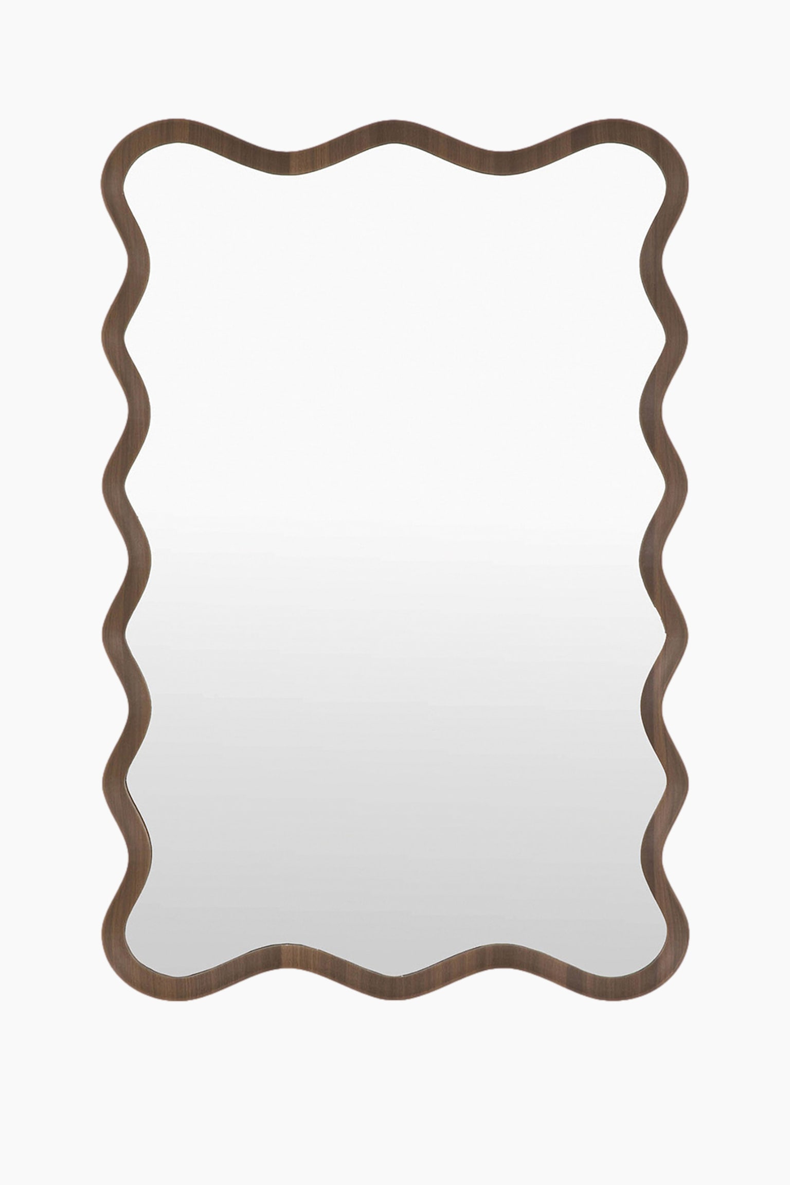 Wavy Edge Short Mirror - Dark Wood/Light Wood - 2