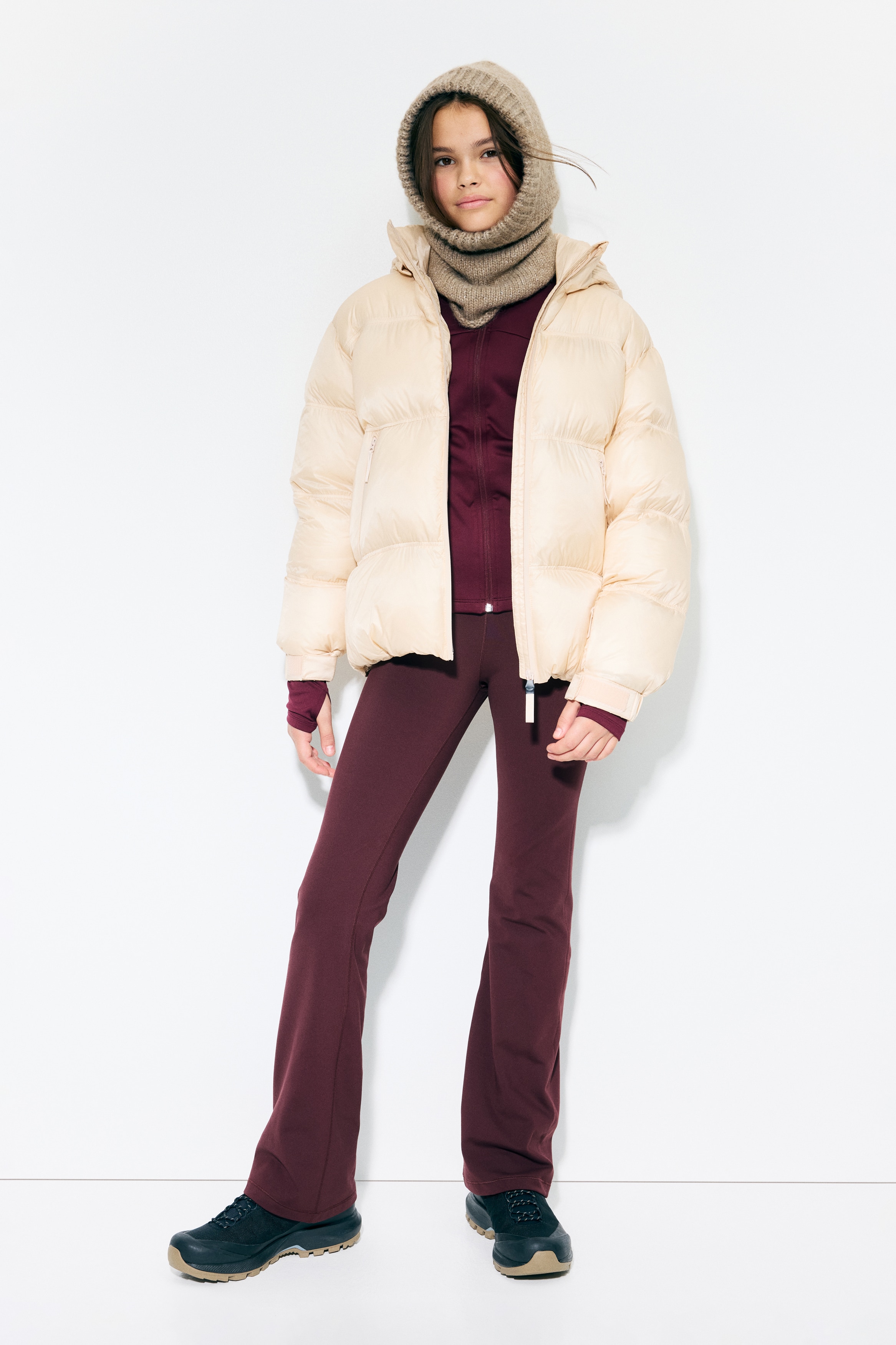 SoftMove™絨毛內裡運動內搭褲 - 酒紅色/黑色/海軍藍/灰粉紅色/象牙色