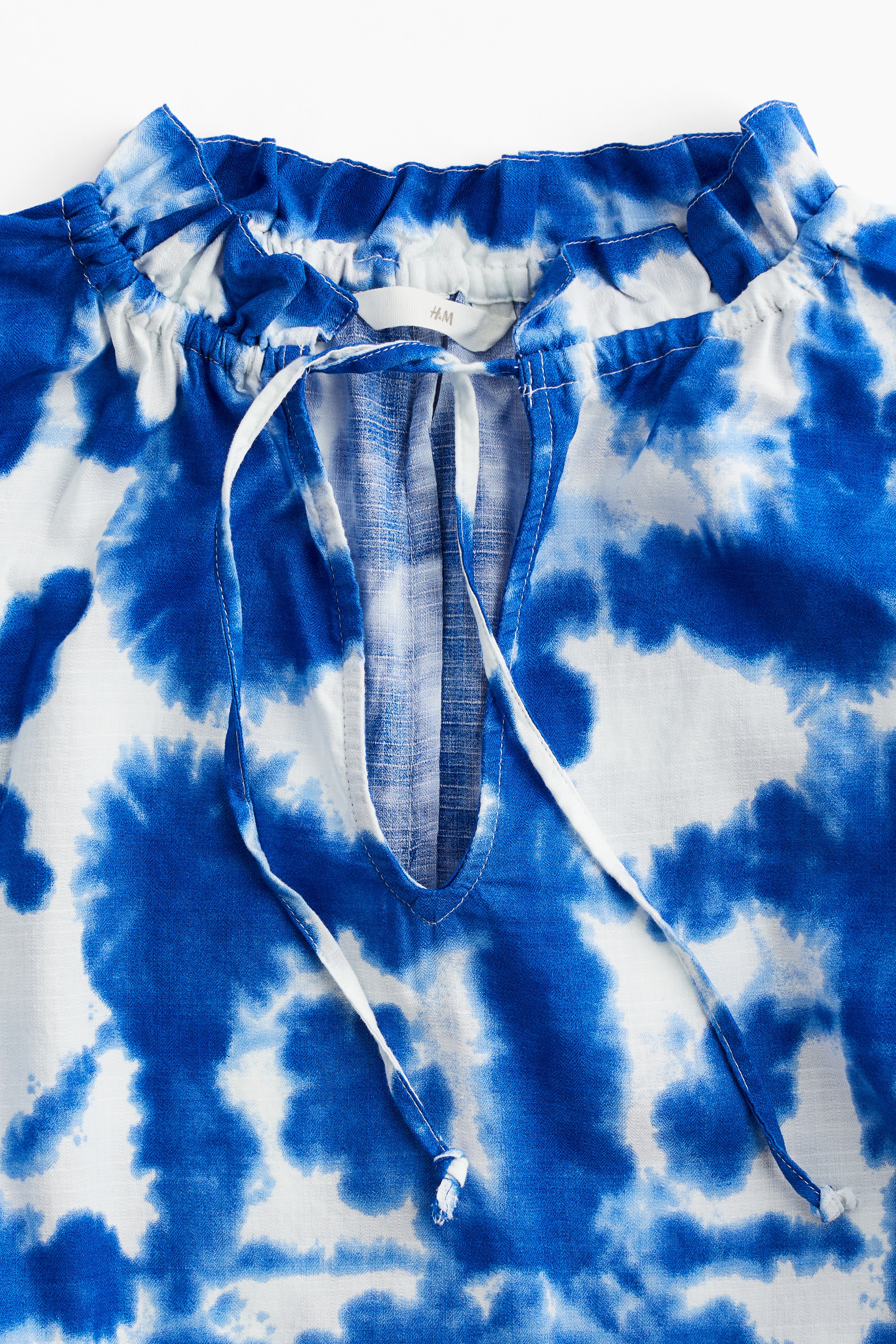 Drawstring-detail cotton dress