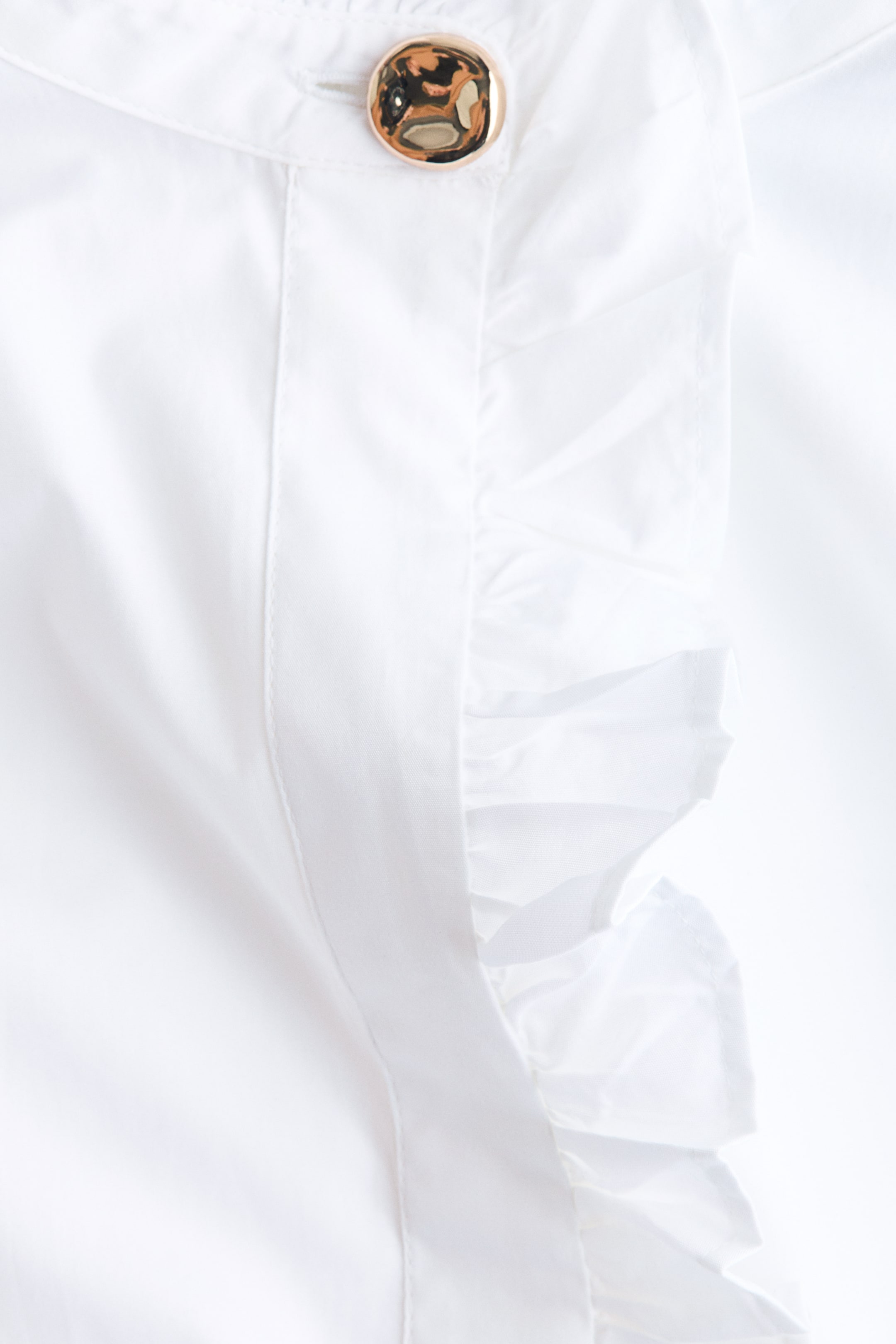 Ruffle-Trimmed Cotton Blouse