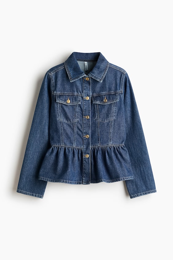 Женские куртки H&M Denim Peplum Jacket