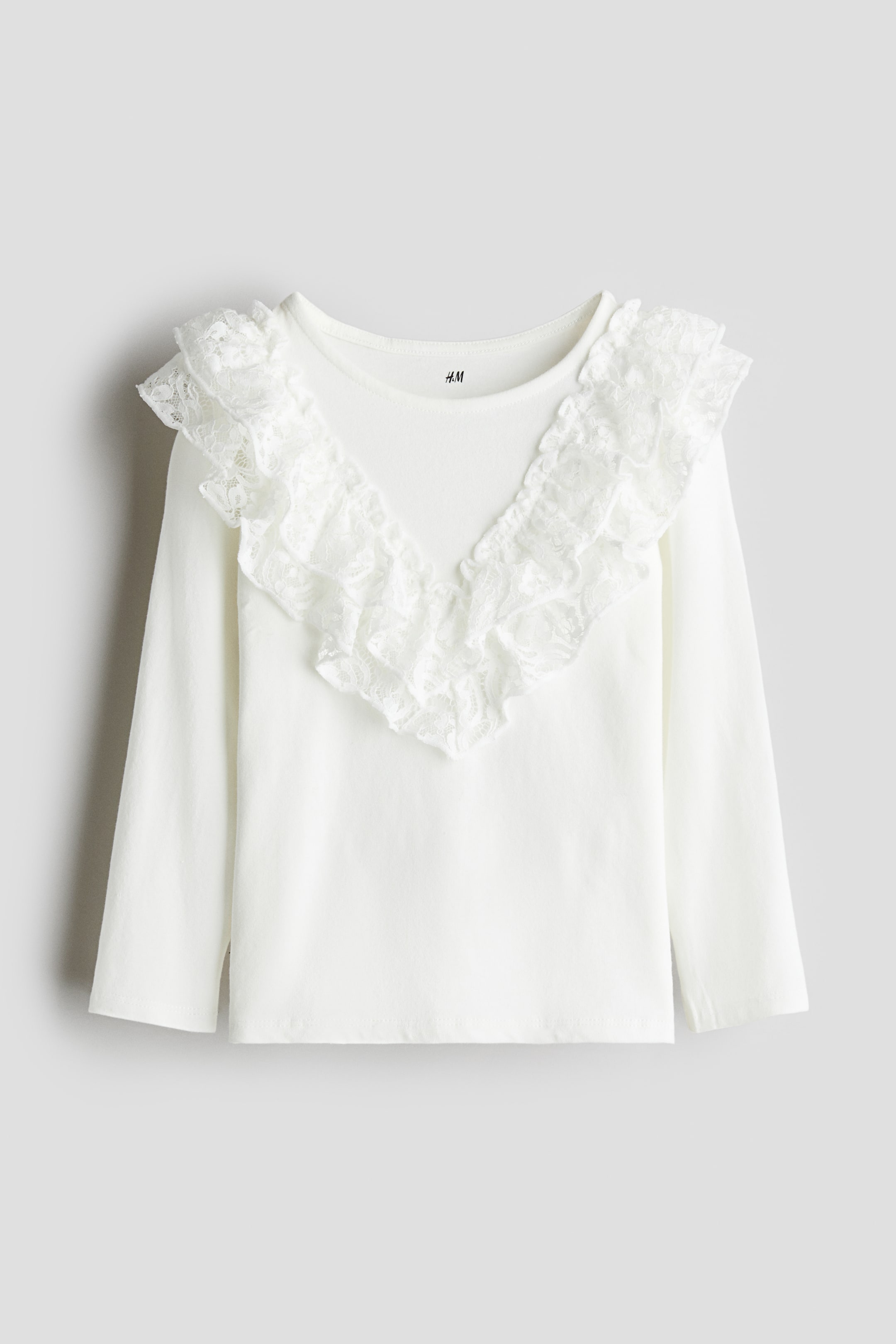 Flounce-Trimmed Cotton Top