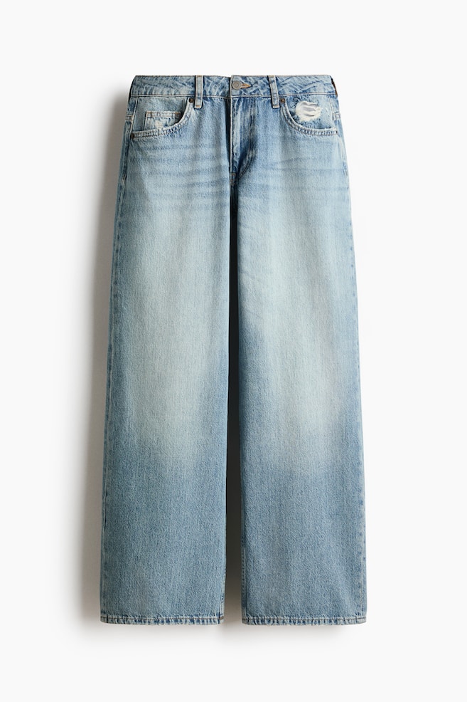 Baggy Low Waist Jeans - Albastru-denim deschis/Albastru-denim închis/Negru-denim - 1