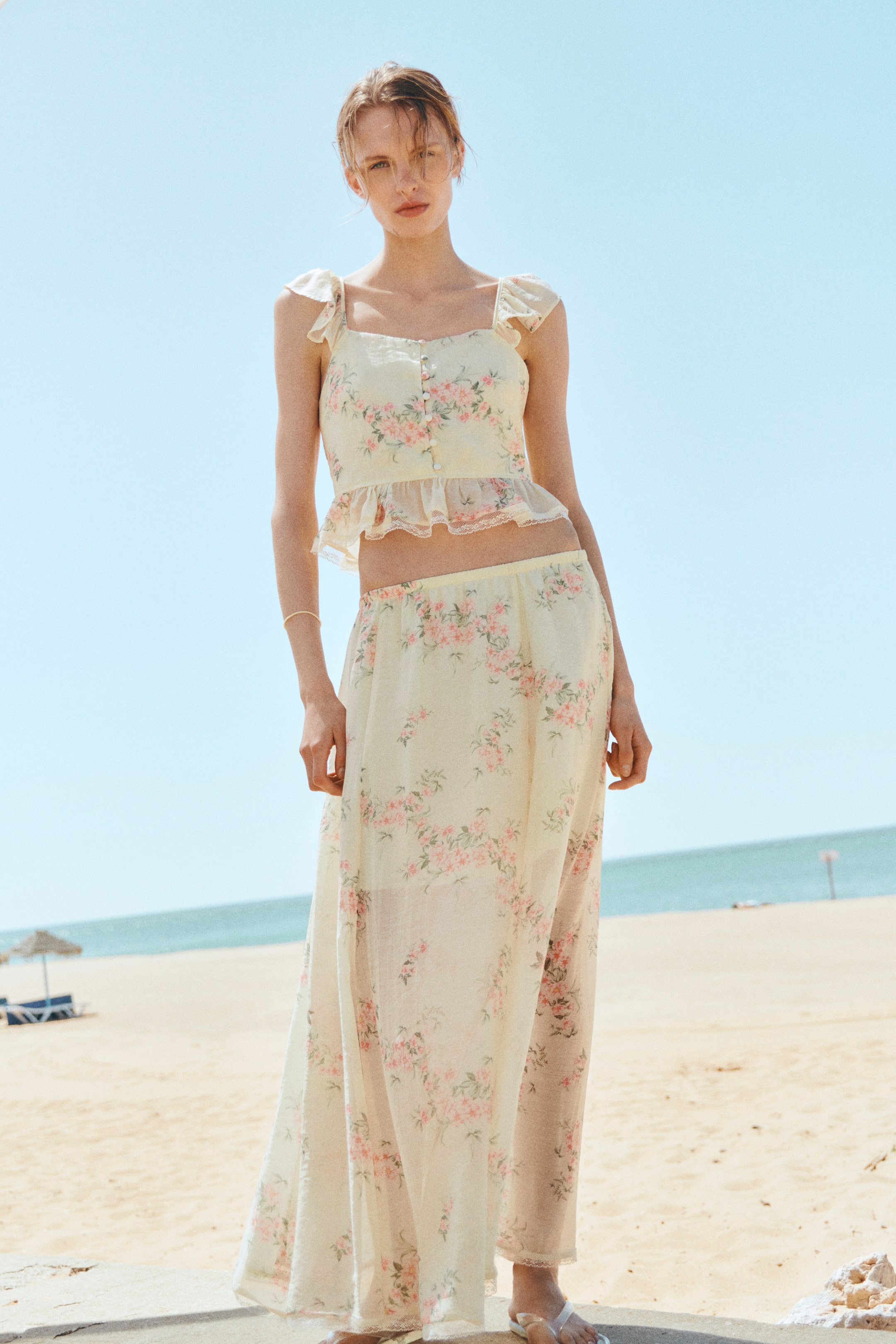 Женские юбки H&M Lace-Trimmed Lyocell-Blend Skirt — фото 5