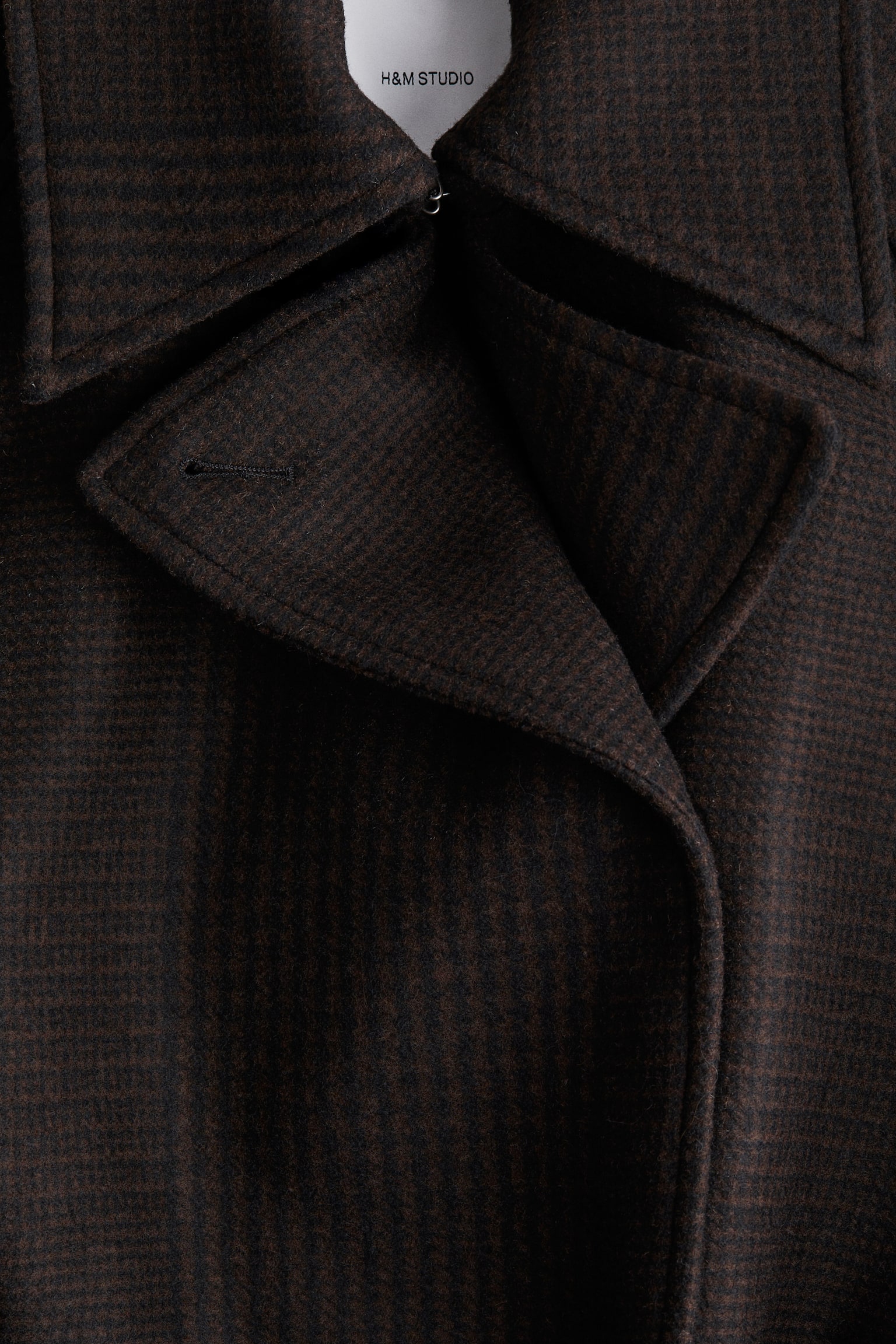 Wool-blend coat - Dark brown/Checked - 7