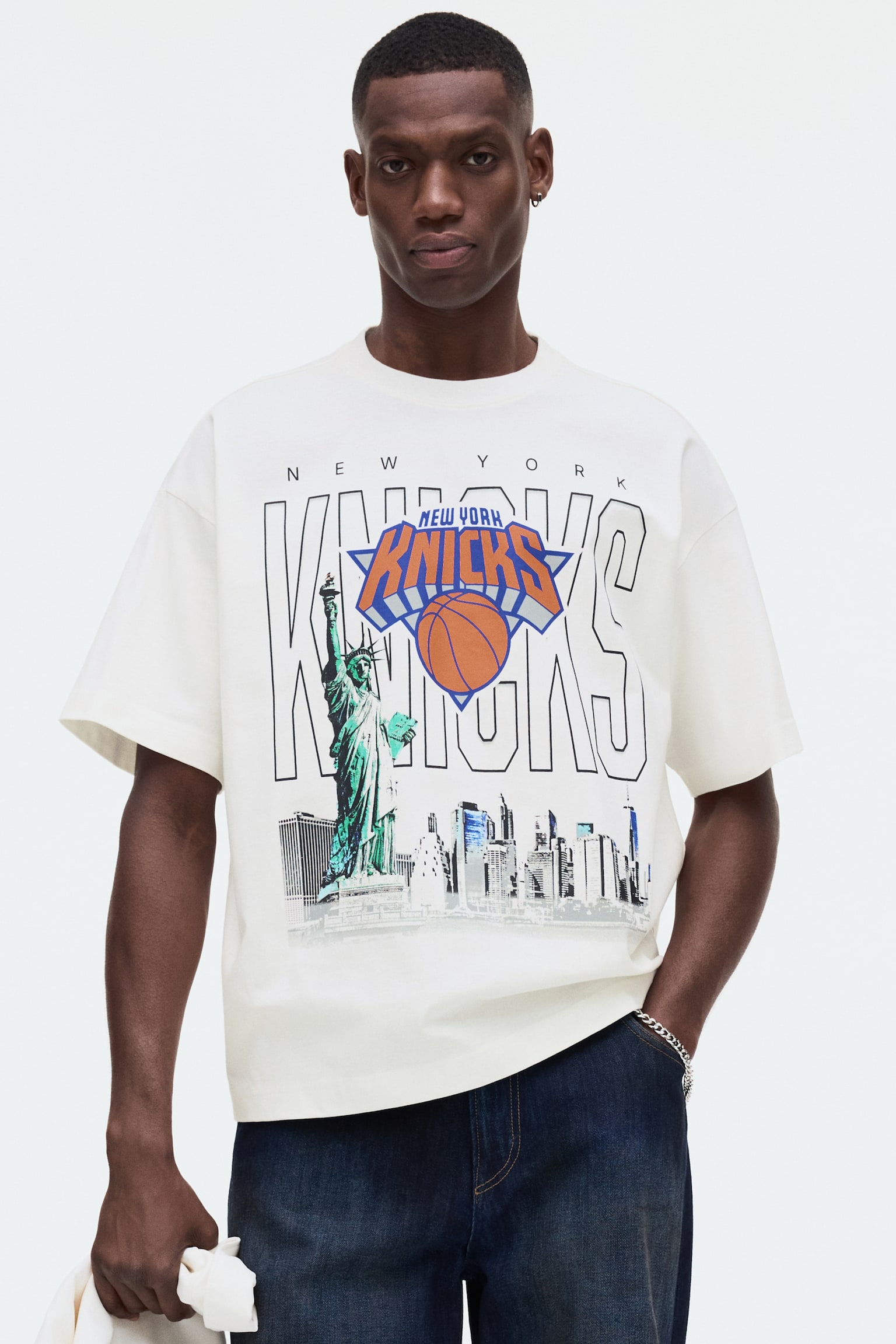 Oversized Fit T-shirt - White/NBA/Black/NASCAR/White/NBA/Black/Guns N' Roses/Black/NBA/White/Nas/Black/Iron Maiden/Cream/Red Hot Chili Peppers/Black/The Notorious B.I.G. - 3