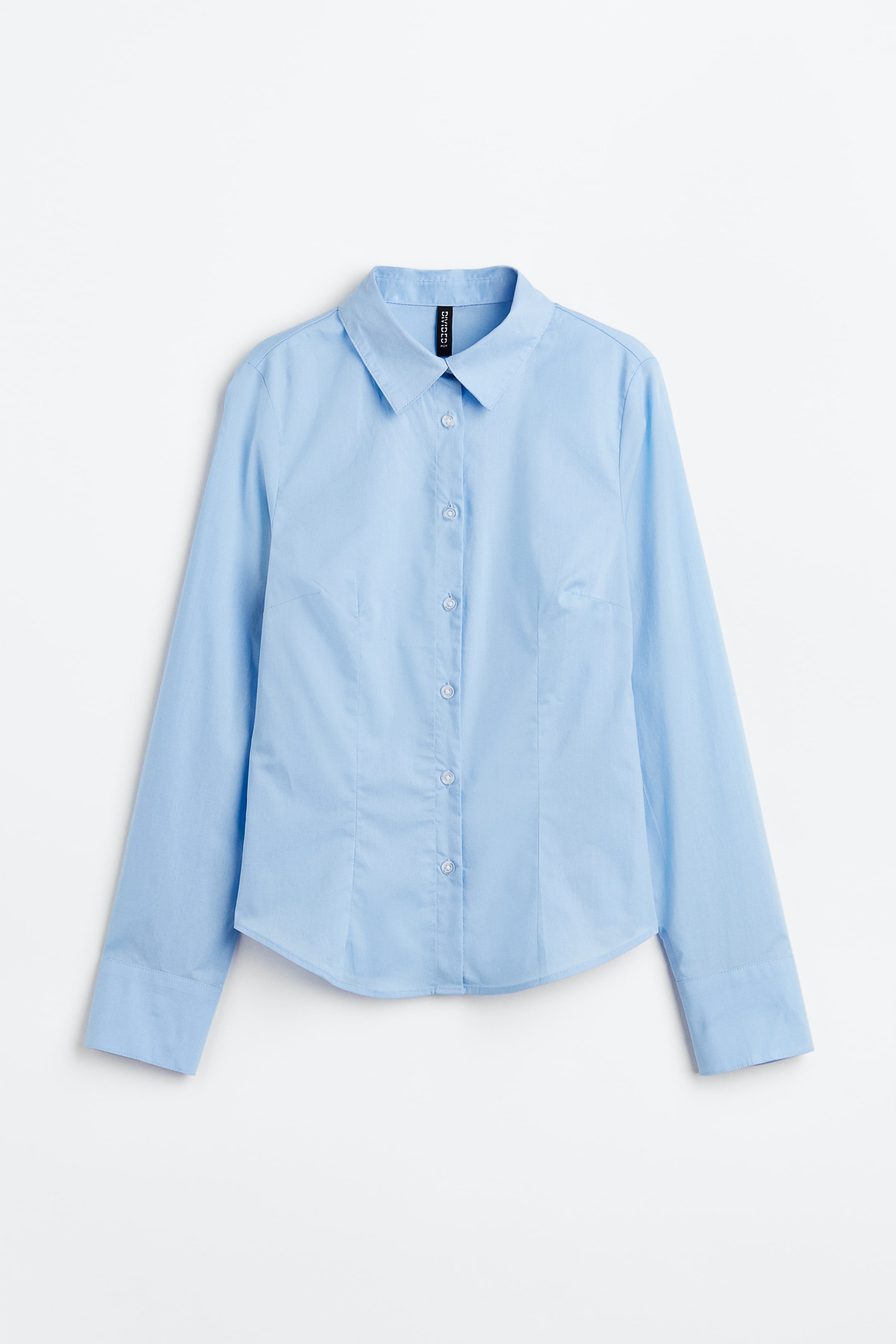 Fitted poplin shirt Light blue Ladies H&M GB