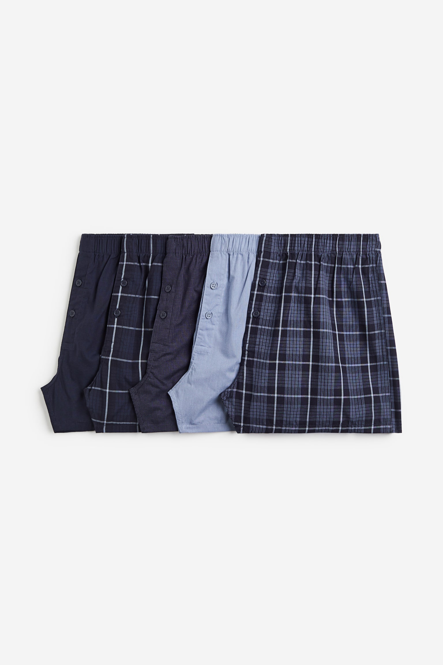 5-pack woven cotton boxer shorts - Blue/Checked/White/Striped/Light blue/Dark blue/Black/Checked/Red/Checked/Navy blue/Checked/Light blue/Striped/Red/Grey/White/White/Striped/Light green/Dark green/Grey/Striped/Light grey/Checked/Dark blue/Checked/Dark grey/Checked/Dark grey/Black/Black/Striped/Greige/Checked/Beige/Checked/Blue/Checked/Light blue/Striped/Dark grey/Checked/Light blue/Dark blue/Dark grey/Light blue/Patterned - 1