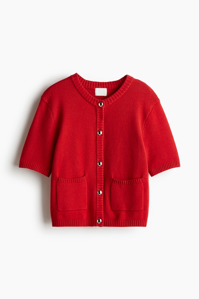 Short-sleeved cardigan - Red - 1