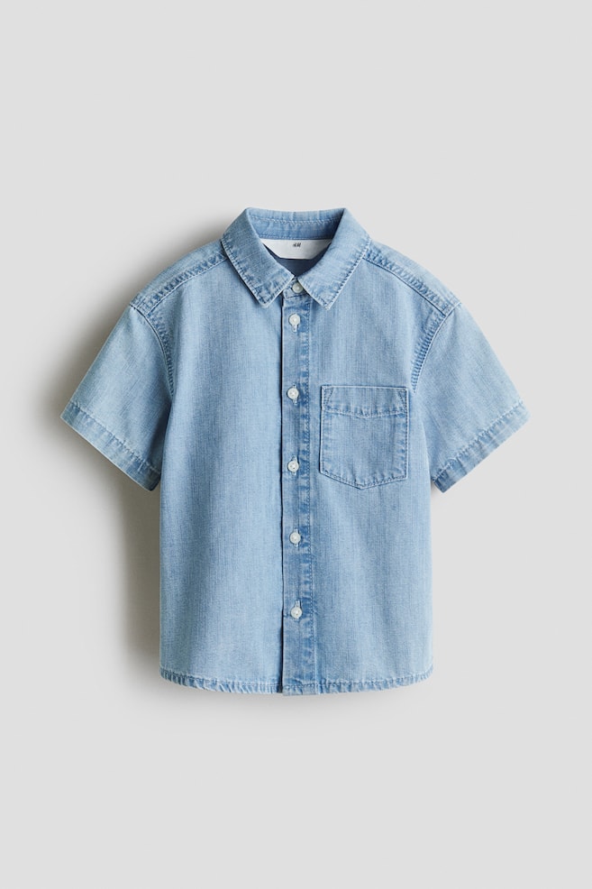 Jeanshemd mit Kurzarm - Helles Denimblau - 1