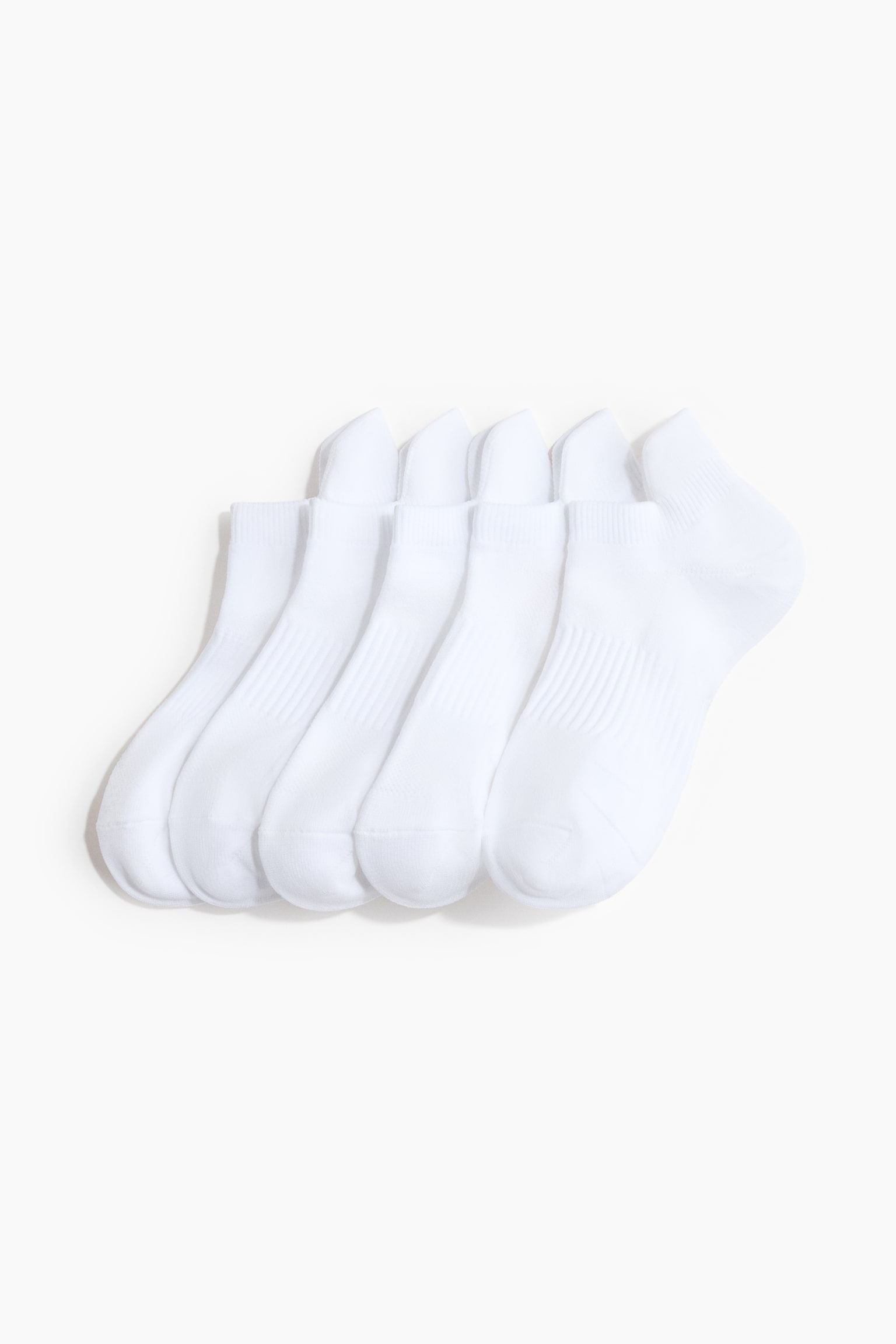 DryMove™ 5雙入運動襪 - 白色/黑色