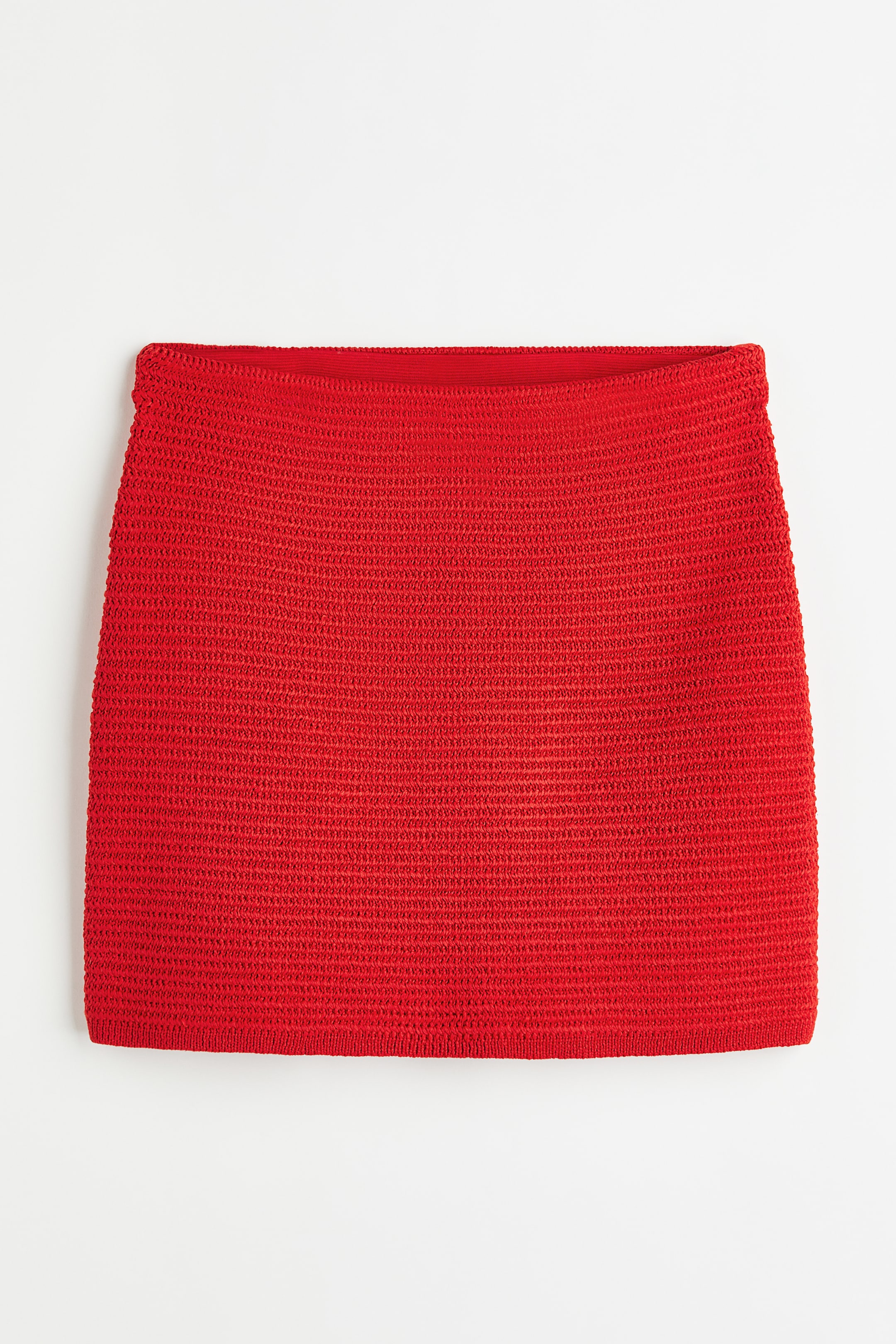 Knitted skirt - High waist - Short - Red - Ladies | H&M GB