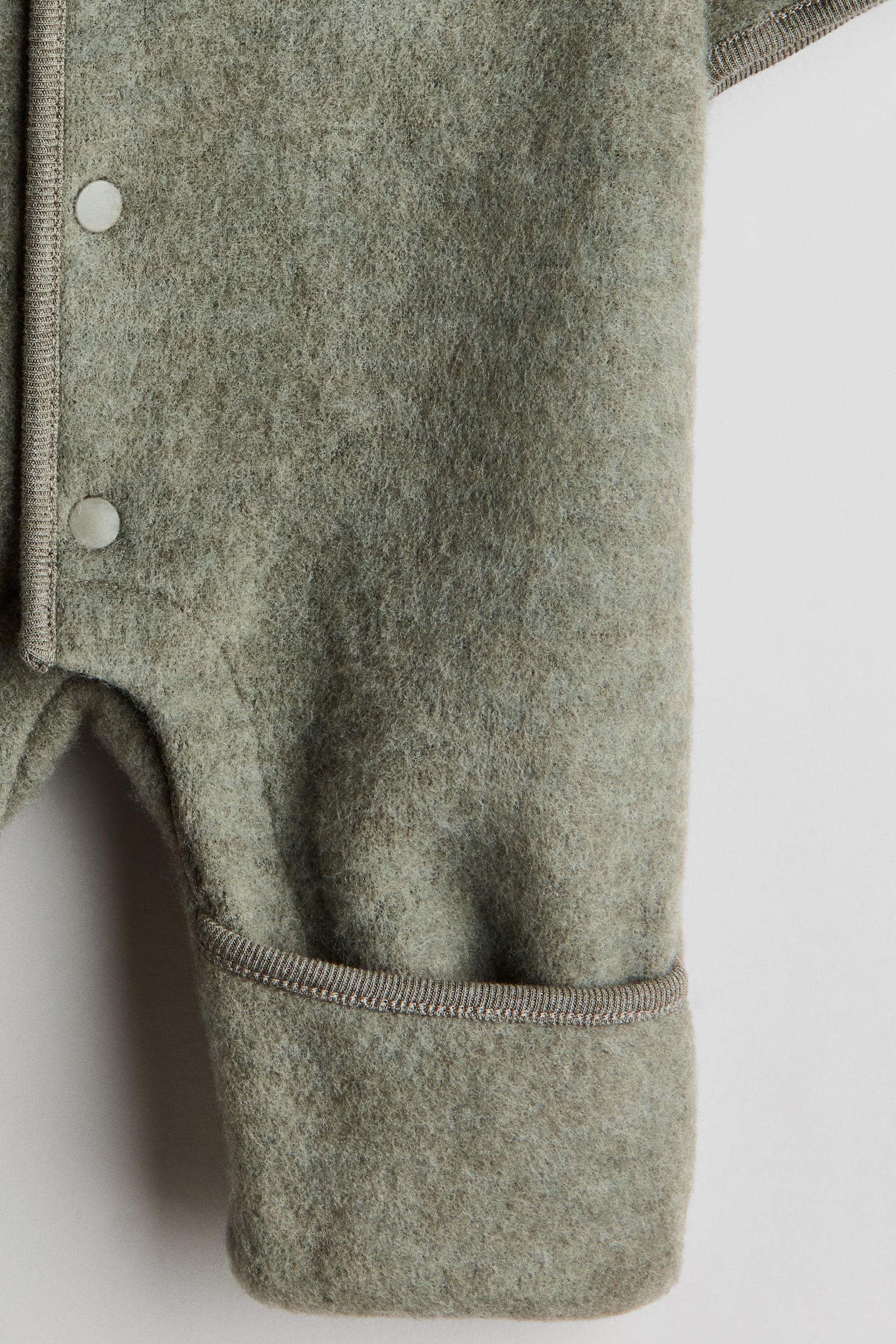 Детские свитеры H&M Wool-Blend Fleece Bunting Suit, цвет: Зелёный — фото 2