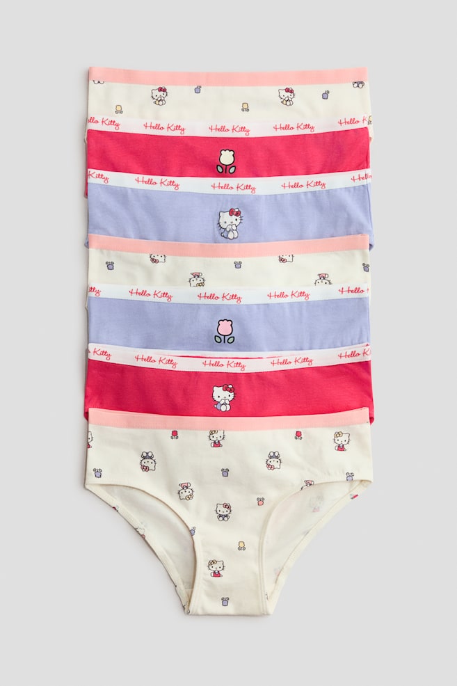 7-pack Cotton Briefs - Cream/Hello Kitty/Light pink/Lilo & Stitch - 1