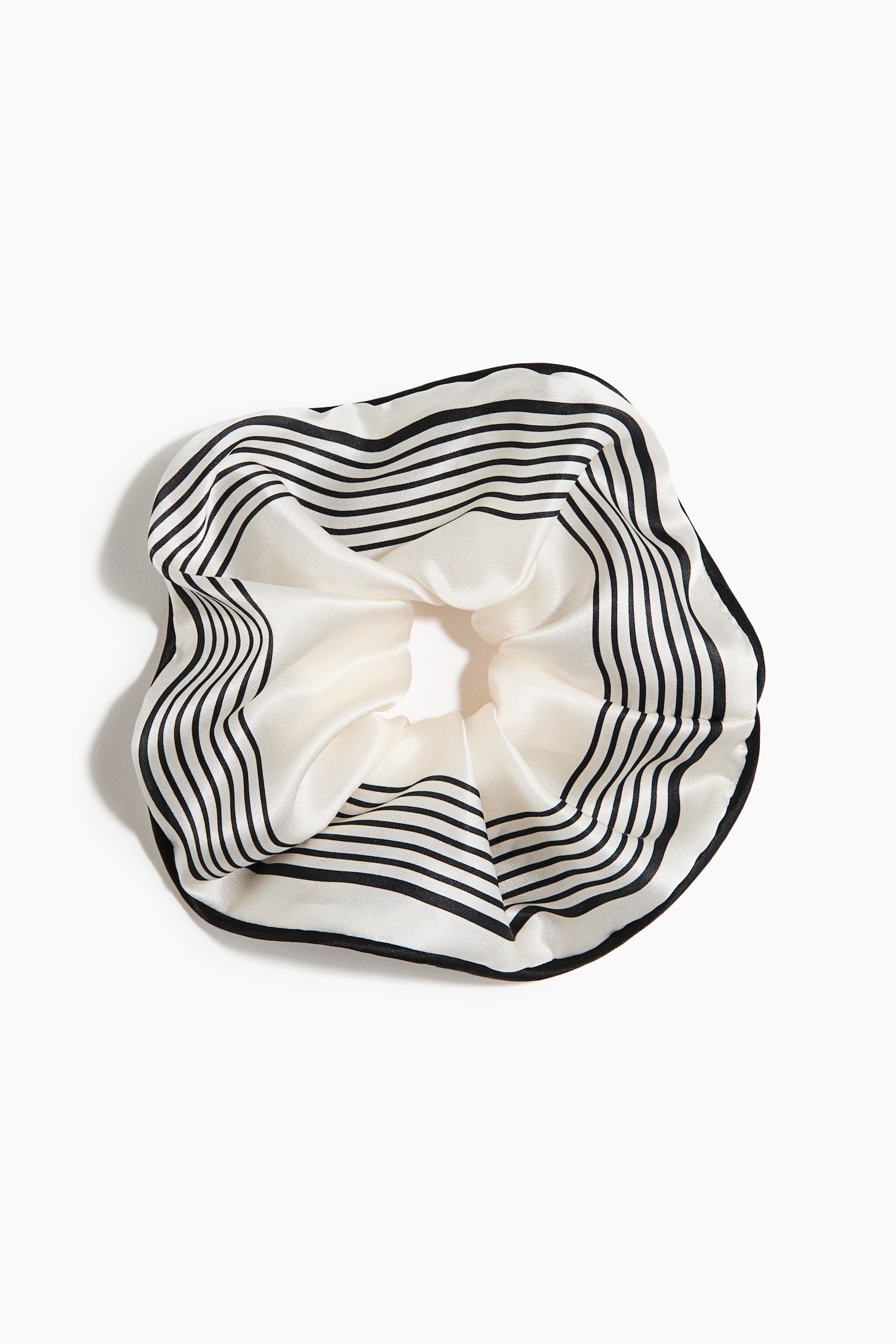Silk scrunchie - Cream/Black striped/Cream/Zebra print/Dark brown