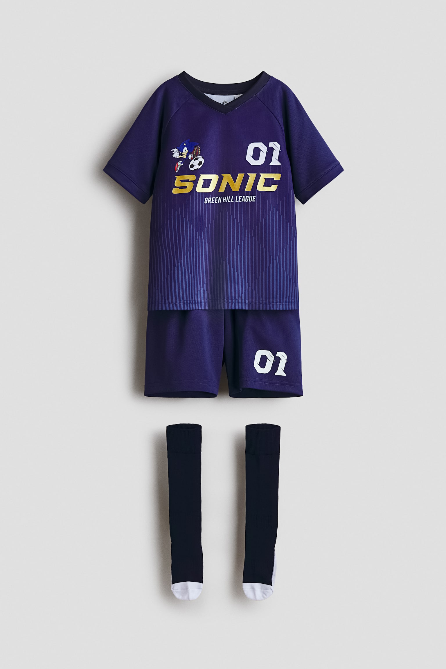 Conjunto de futbol de 3 piezas - Azul oscuro/Sonic the Hedgehog