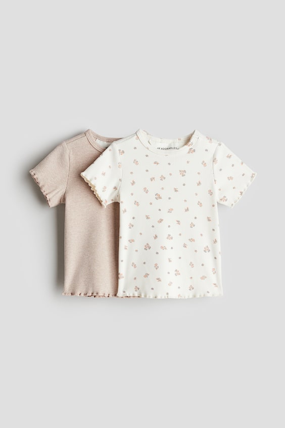 Детские топы H&M 2-pack Ribbed Cotton Tops