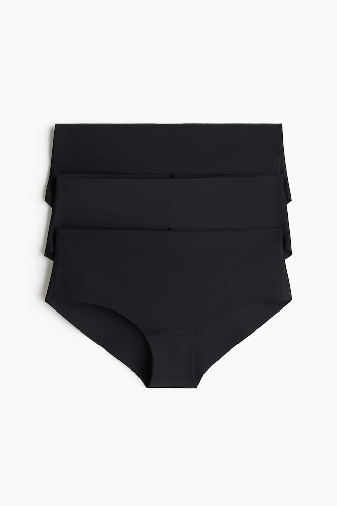 Pack de 3 bragas hipster invisibles con Lycra® - Negro/Beige - 1