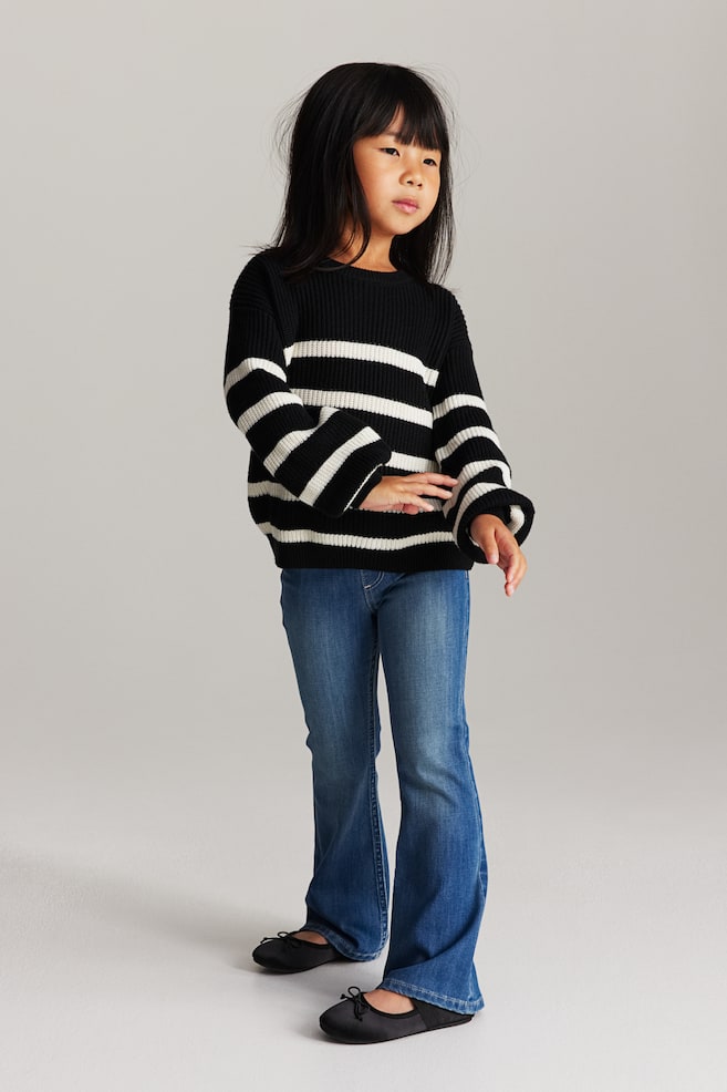 Textured-knit jumper - Black/Striped/Natural white/Spotted/Natural white/Spotted/White/Black striped/dc - 3