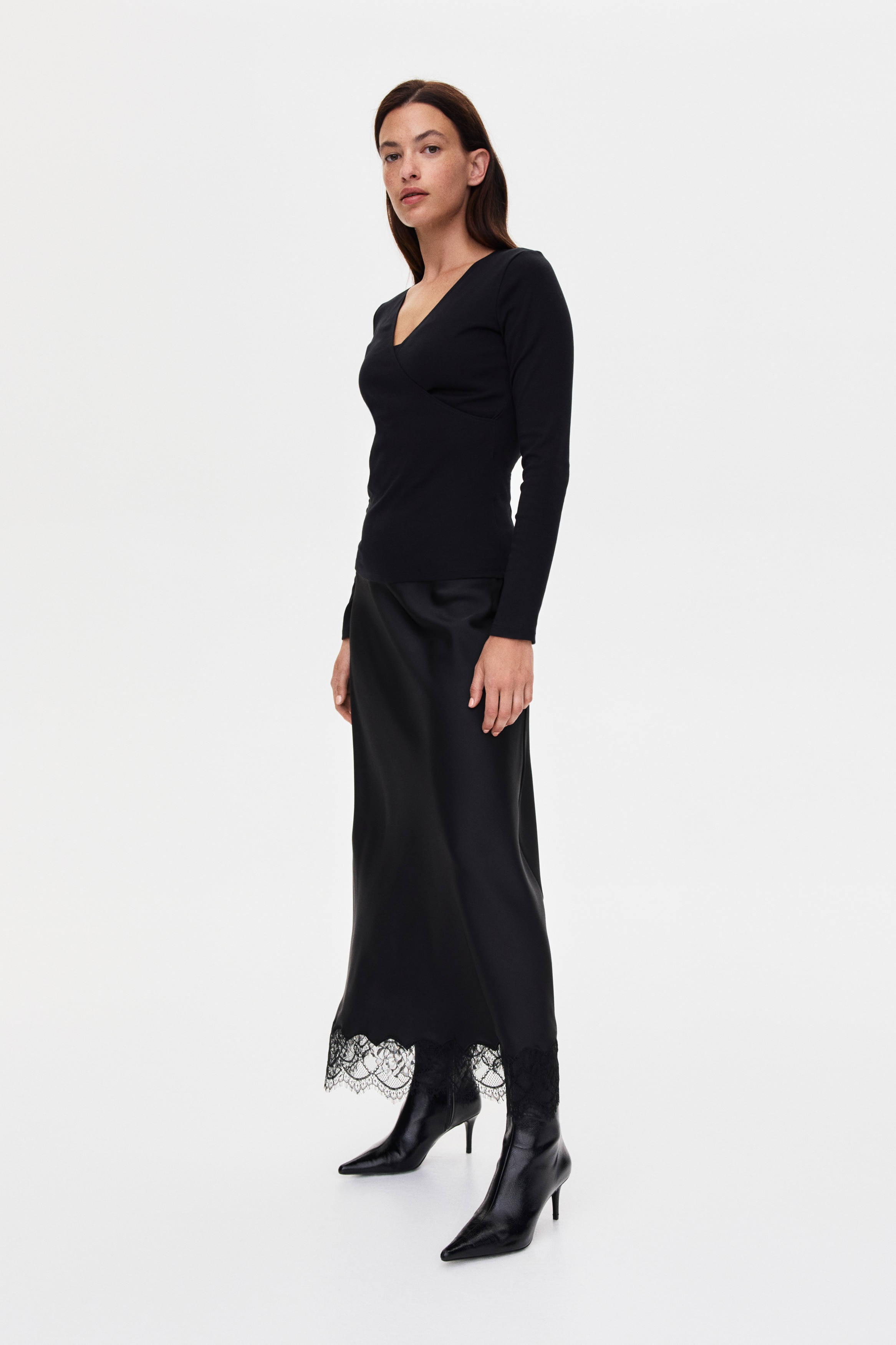 MAMA Ribbed Nursing Top - Black/Dark brown/Beige melange