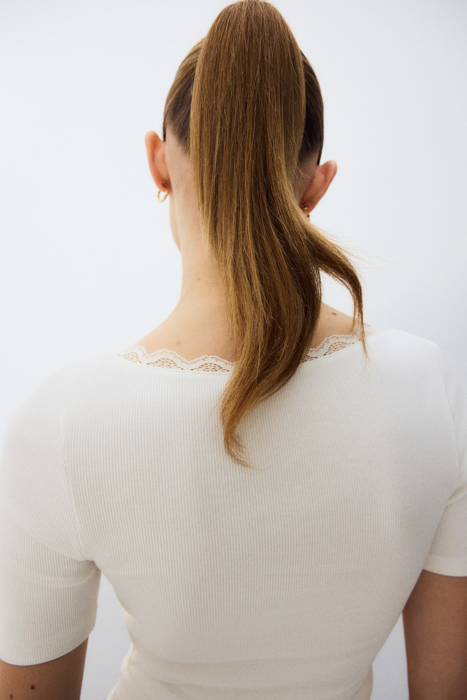 Rib-knit top - White/Pink - 5